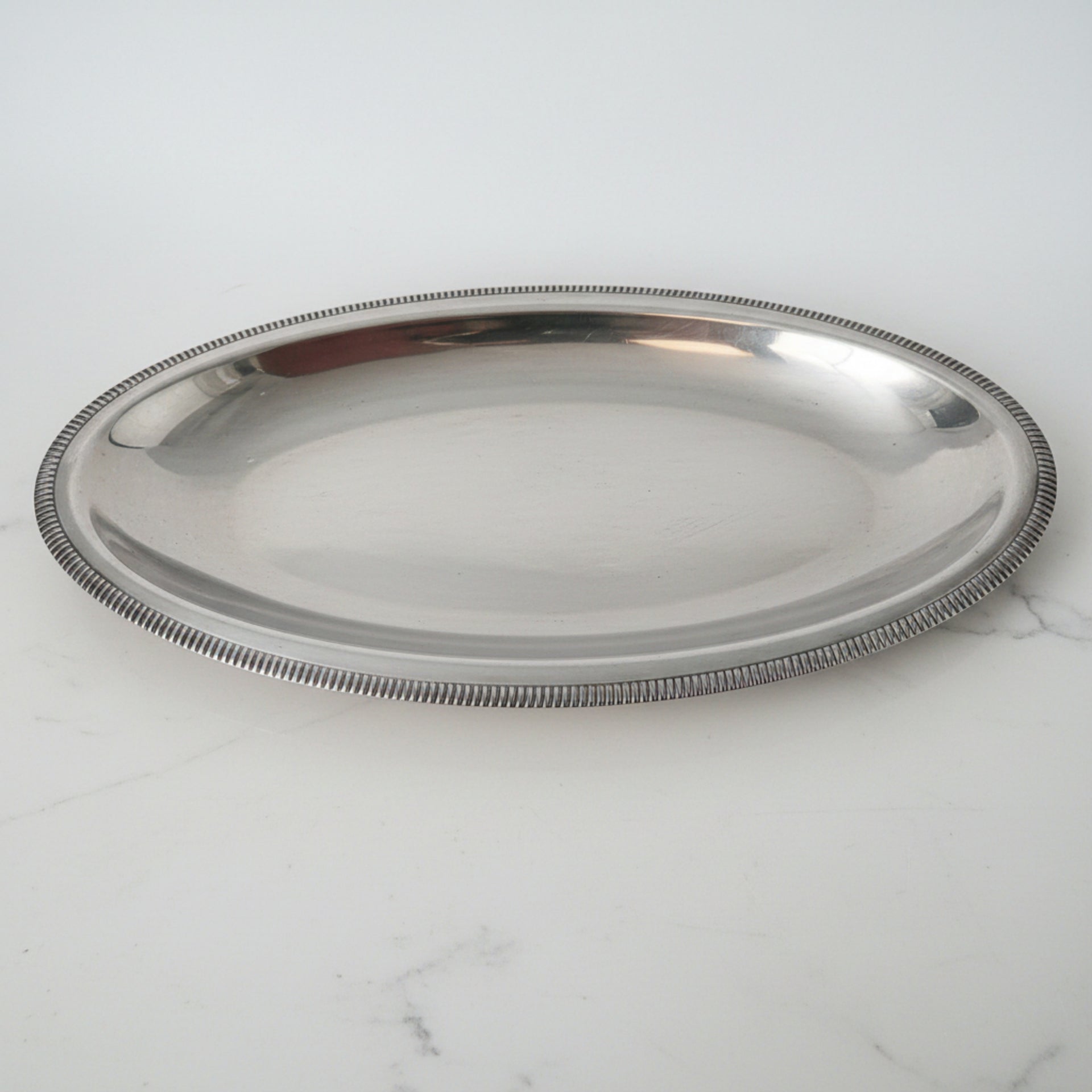 Vintage Beaded Rim Oval Tray - from Paris