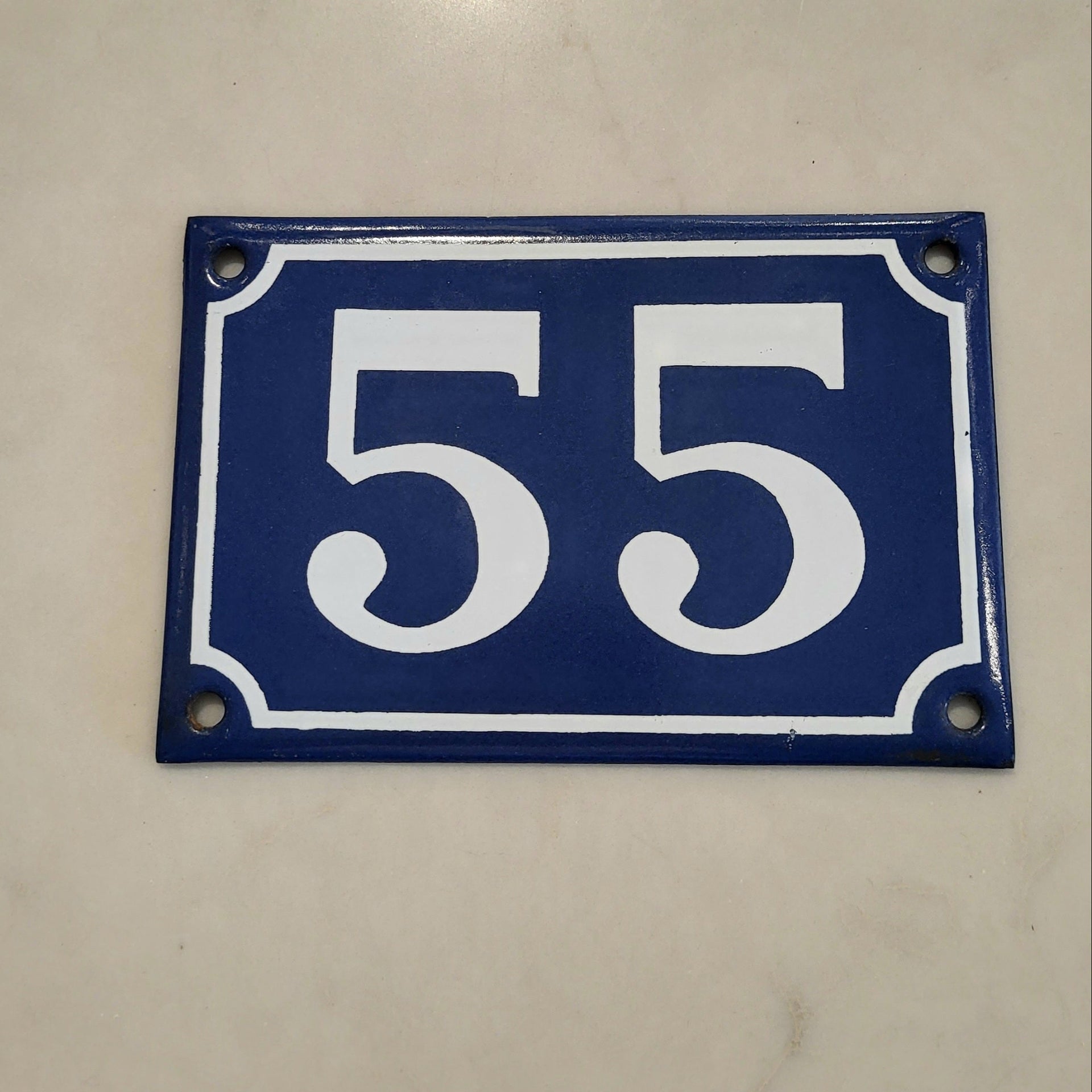 Vintage Enamel Number Plaque - from Paris