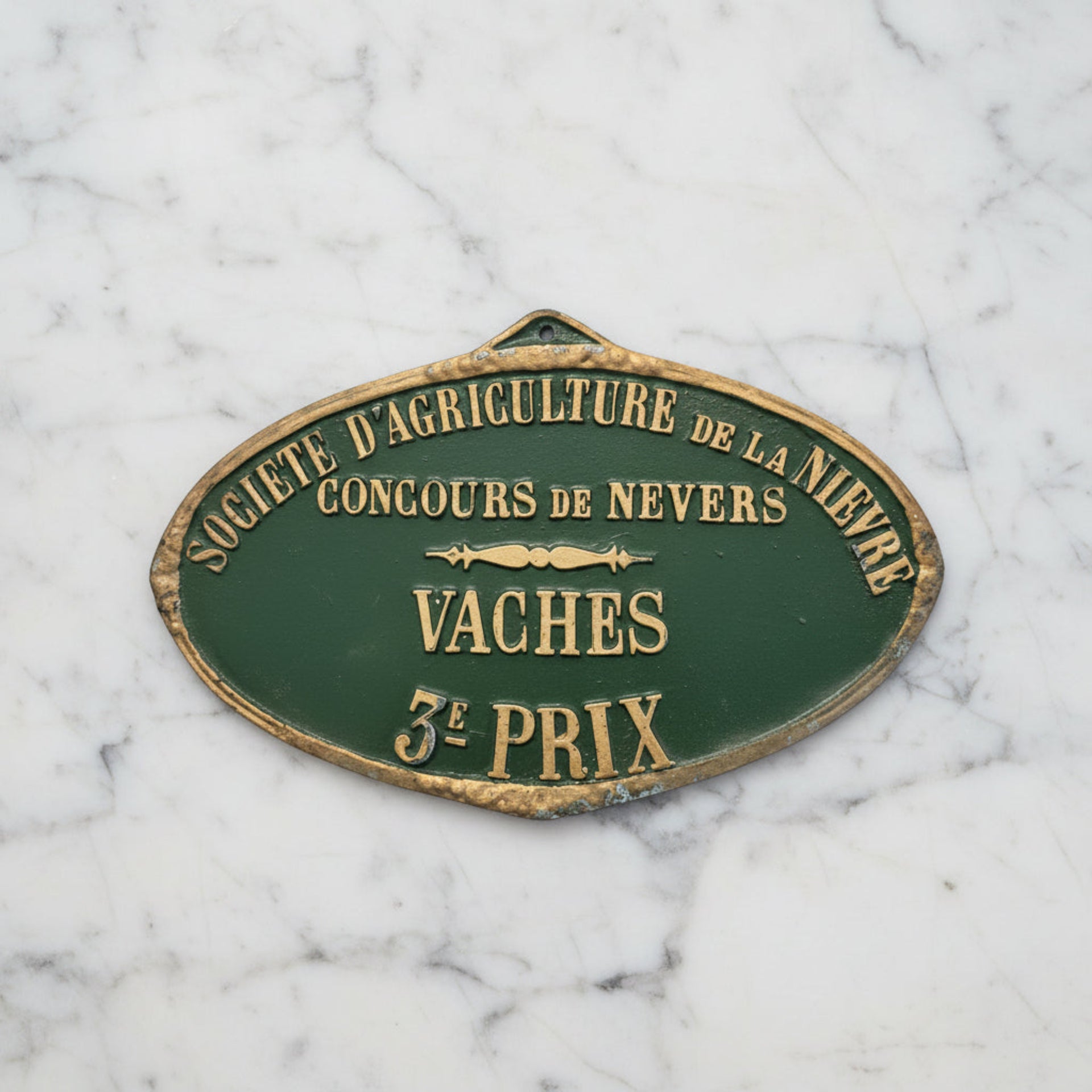 Vintage Green Award Plaque - from Paris