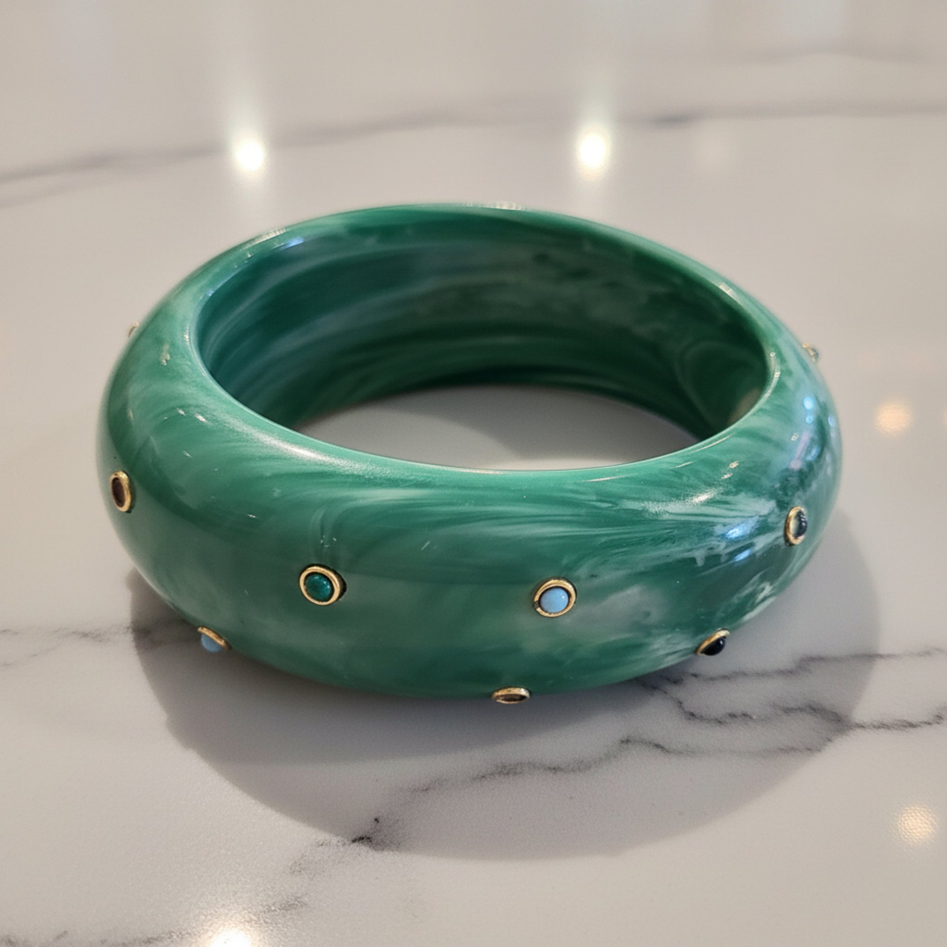 Vintage Green Lucite Bangle - from Paris