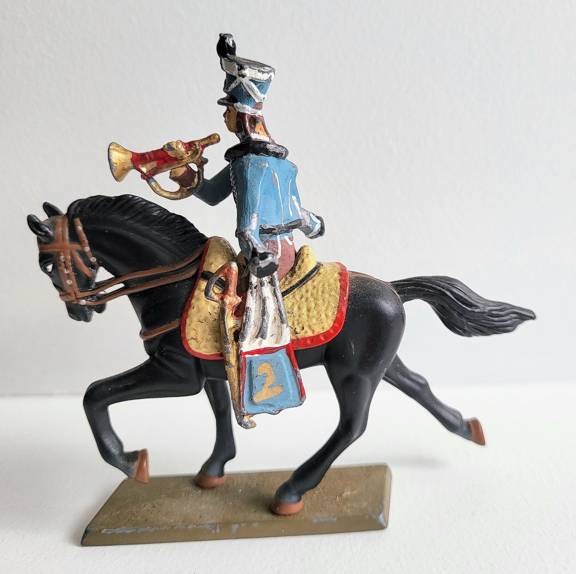 Vintage Metal Toy Soldier on Horse - from Paris