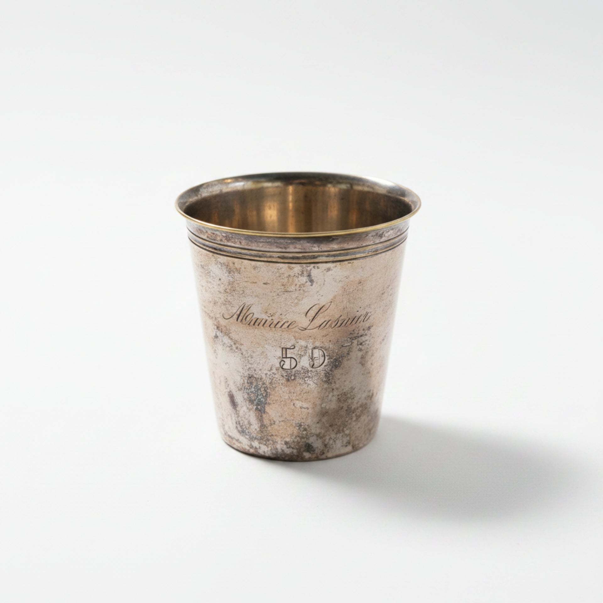 Vintage Monogrammed Silver Cup - from Paris