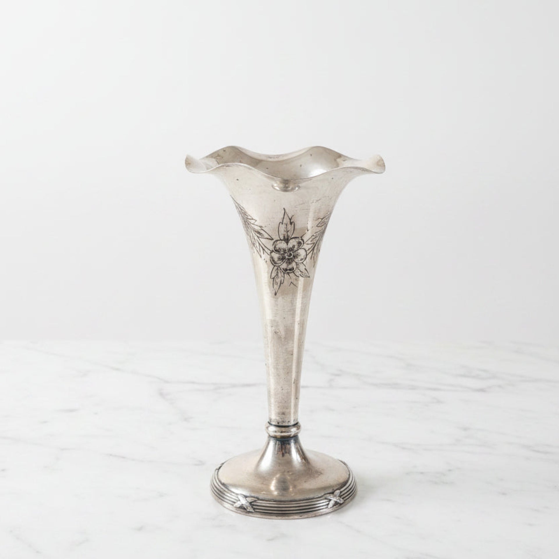 Vintage Silver Plated Tulip Vase- from Paris