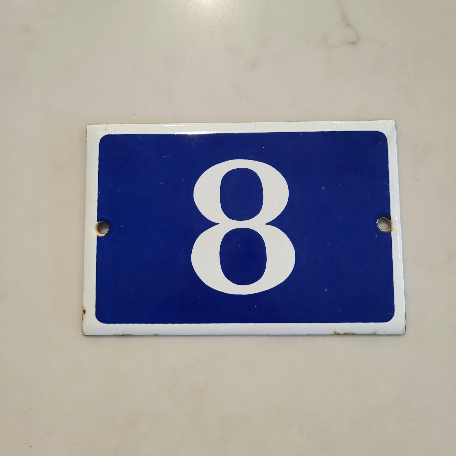 Vintage Enamel Number Plaque - from Paris
