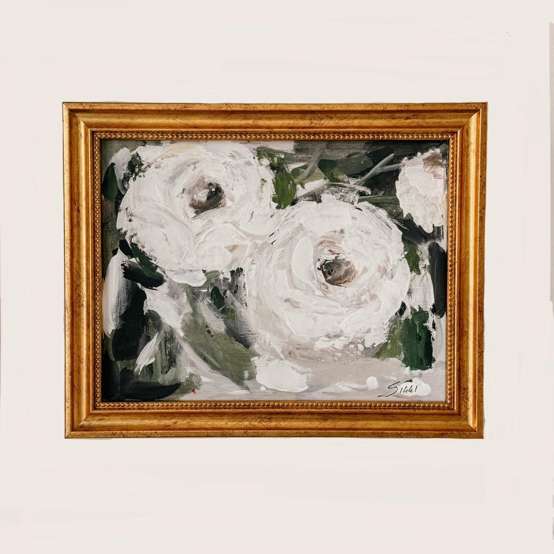 White Blooms Framed Original - Siggi