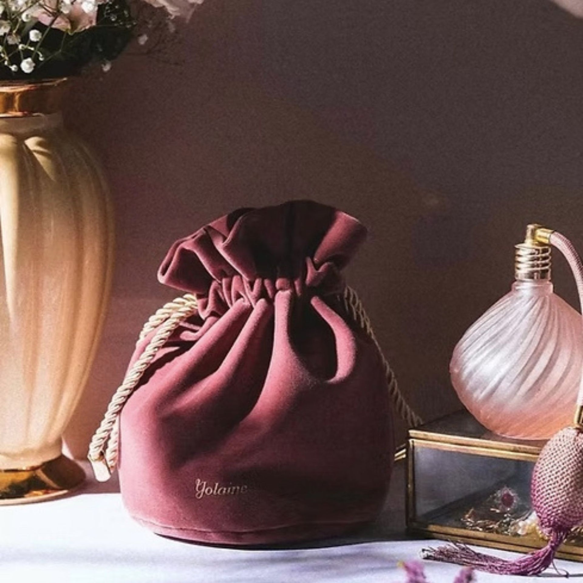 Yolaine Velvet Luxury Cosmetic Pouch