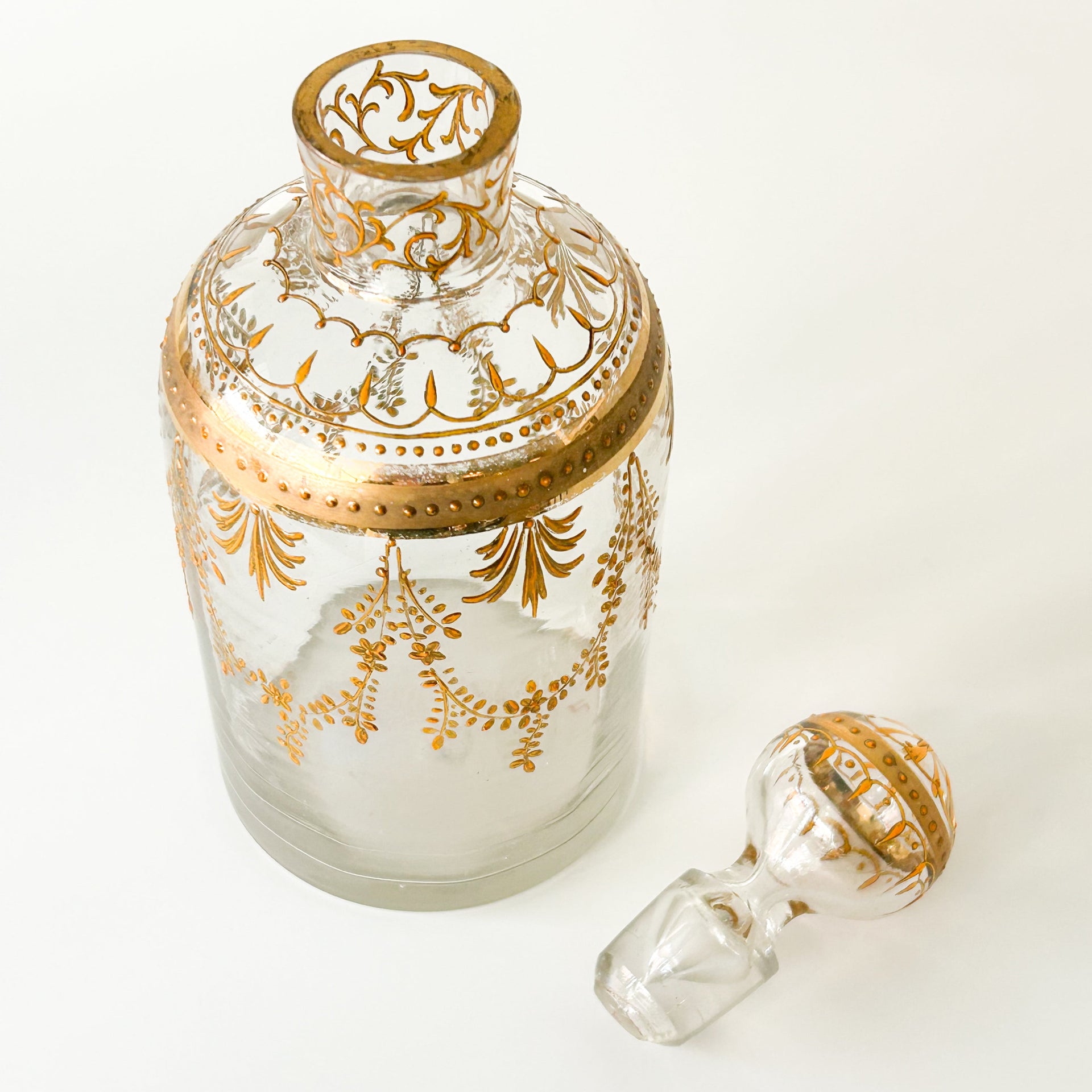Antique Bohemian Hand Painted Jar -from Paris