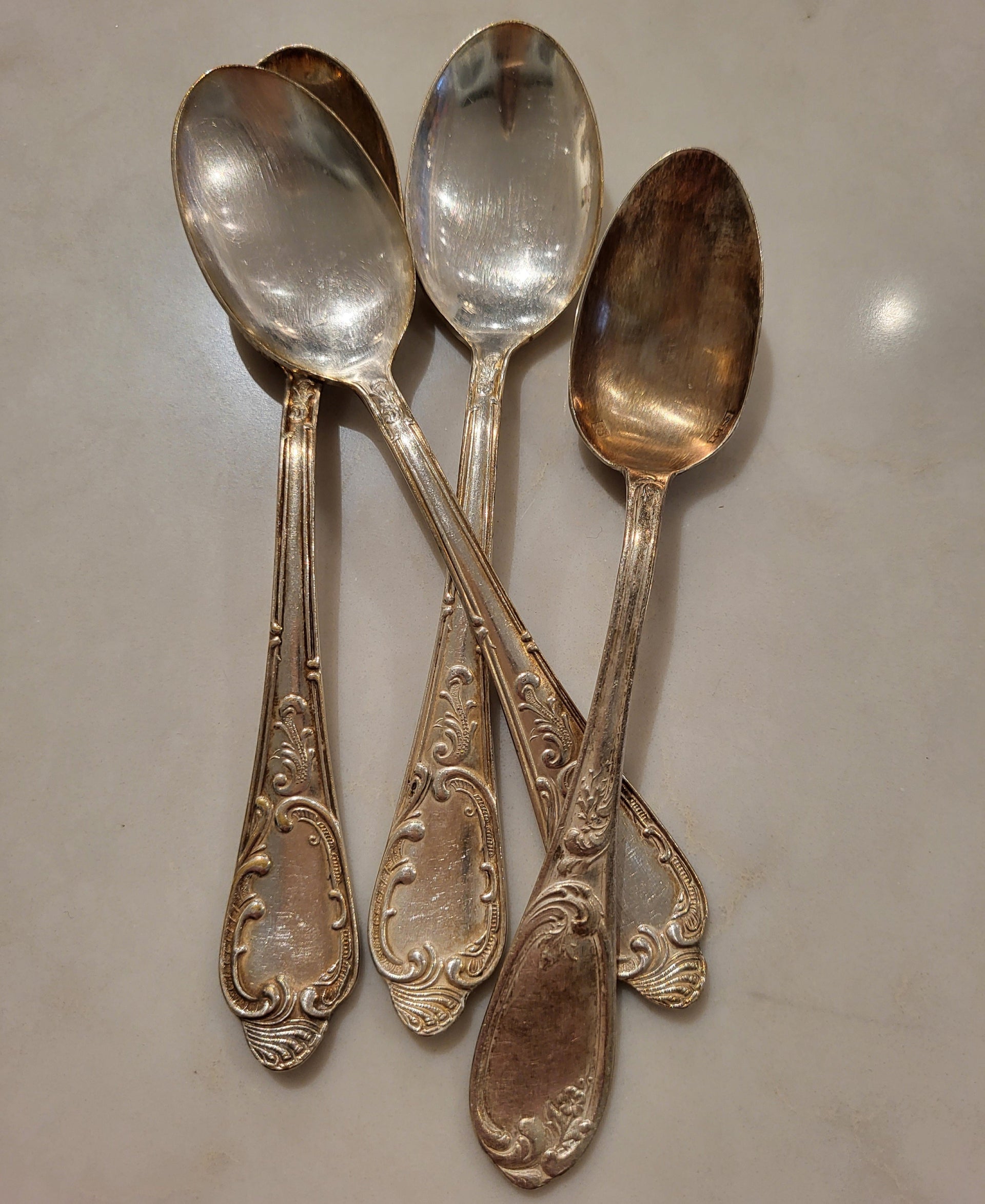 Antique Silver Tea Spoons (mismatched set of 4)