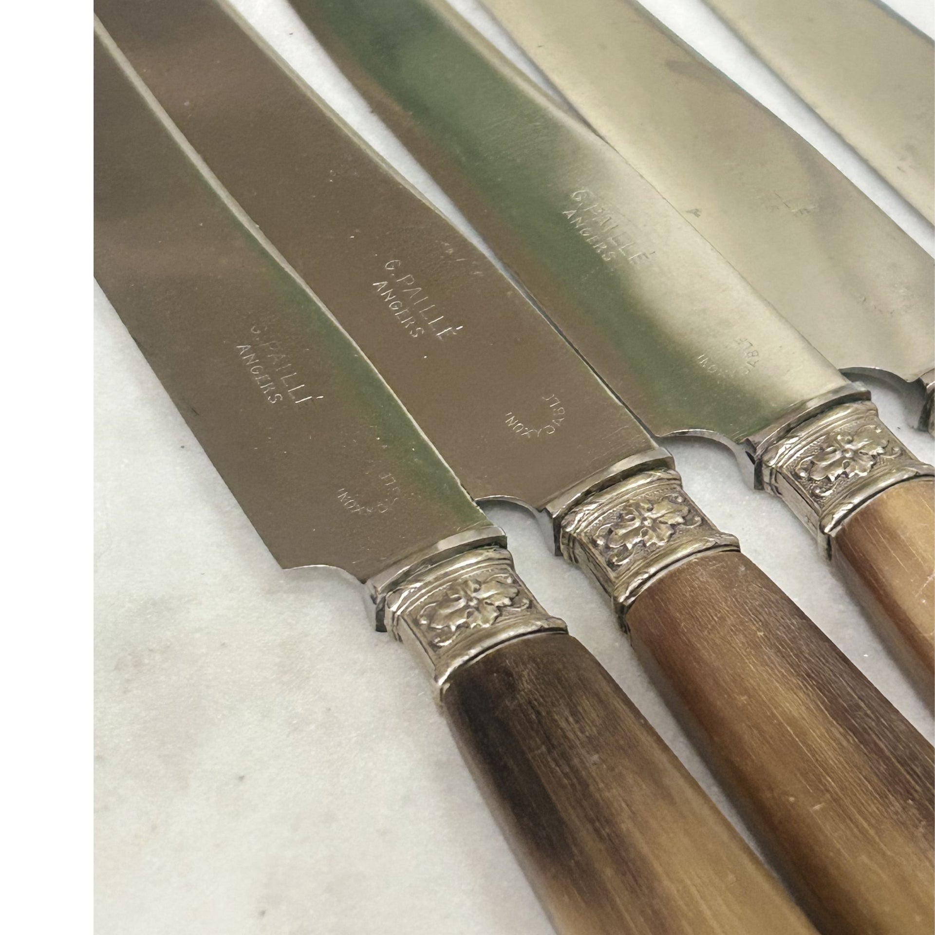 Knives with Horn Handles and Silver edging - from Paris