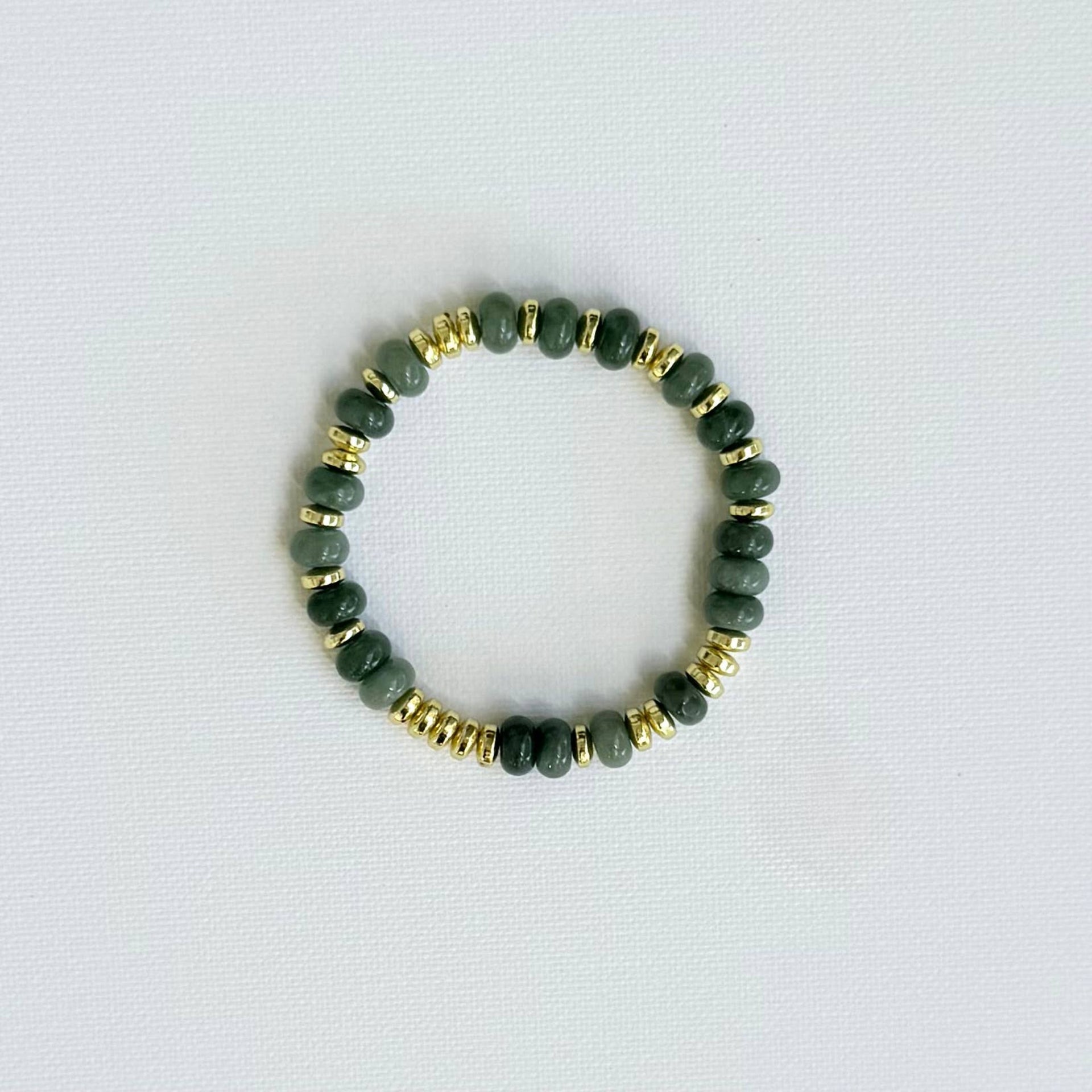 Selena Glass Gemstone Bracelet - Jade Green
