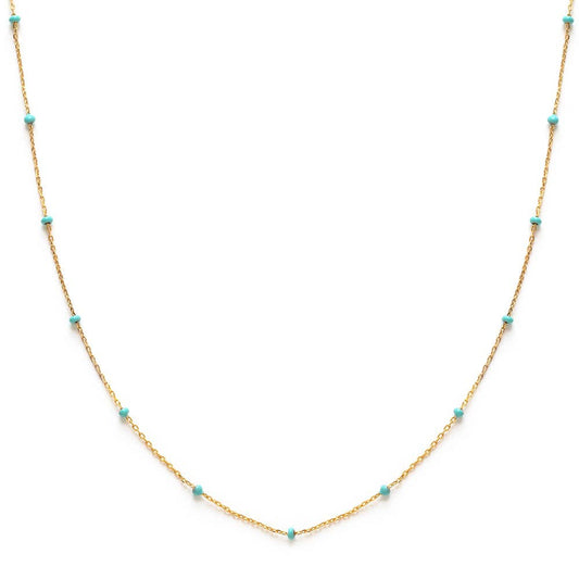 Amano Studio - Beaded Chain Necklace: Turquoise