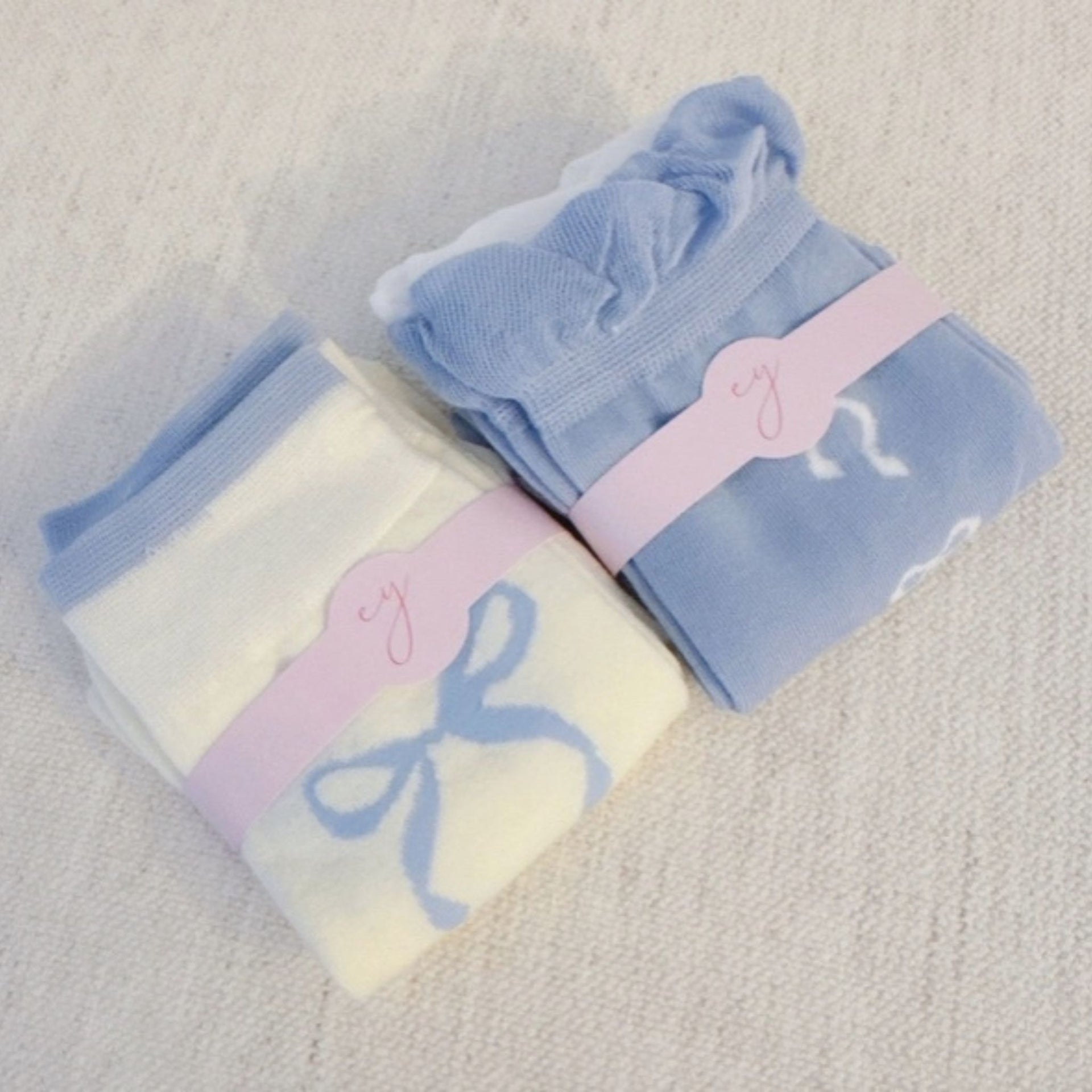 Lovely Bows Socks - Blue
