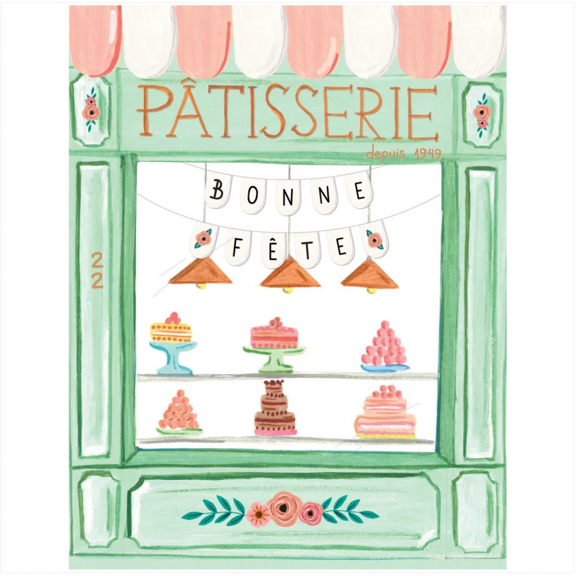 Paige & Willow - Bonne Fete Bakery Card