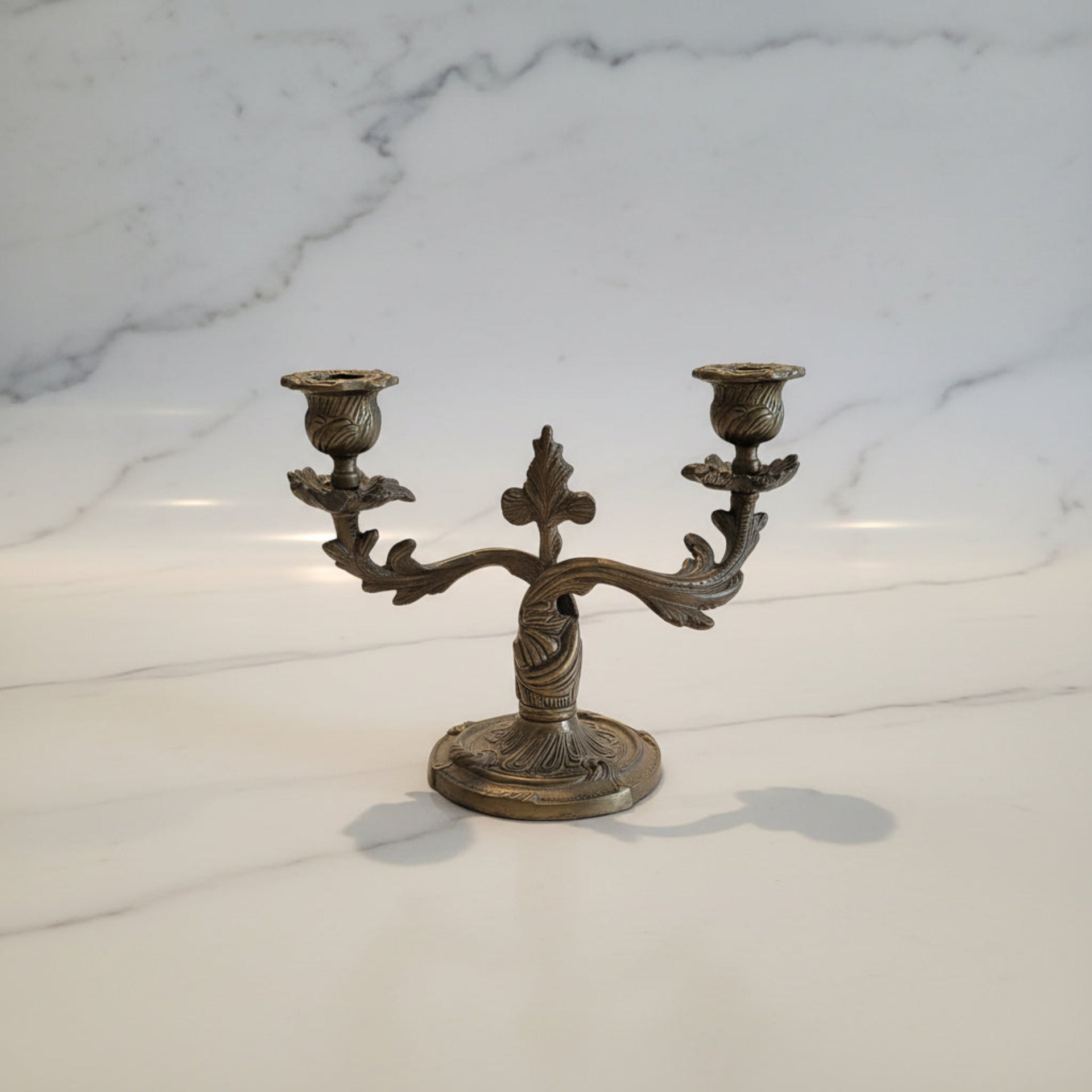 Antique Brass Twist Candelabra - from Paris