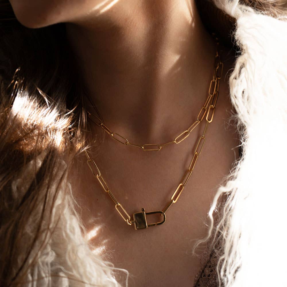 Amano Studio - Paperclip Chain, Padlock Clasp Statement Chain