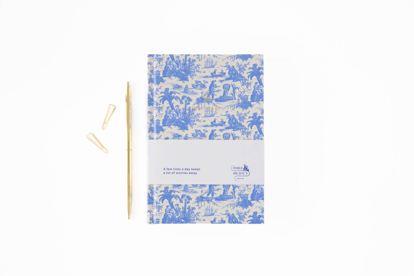 A-Journal Stationery - A-Journal One Line a Day Toile de Jouy - Blue