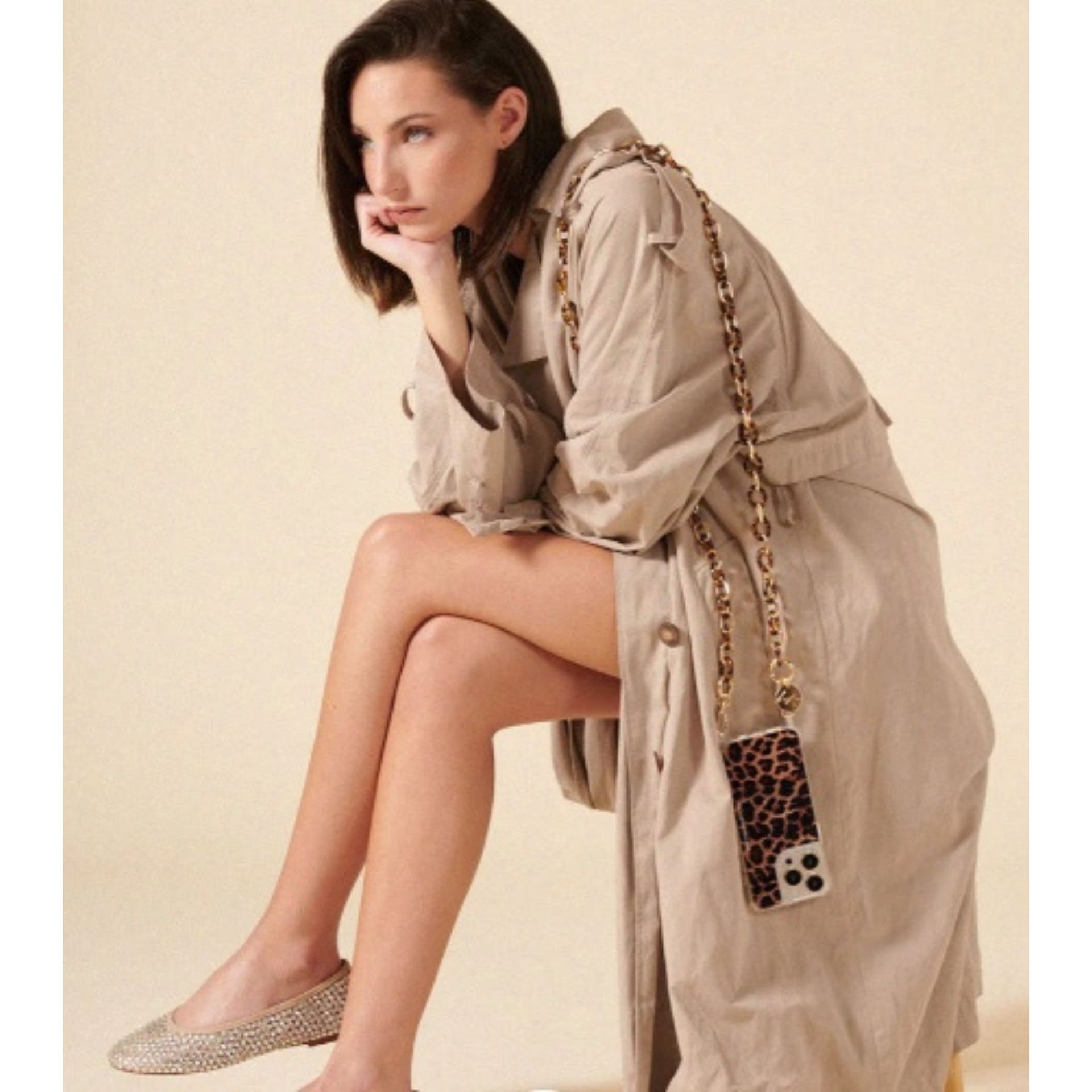 La Coque Francaise Cassy Phone Chain - Tortoiseshell