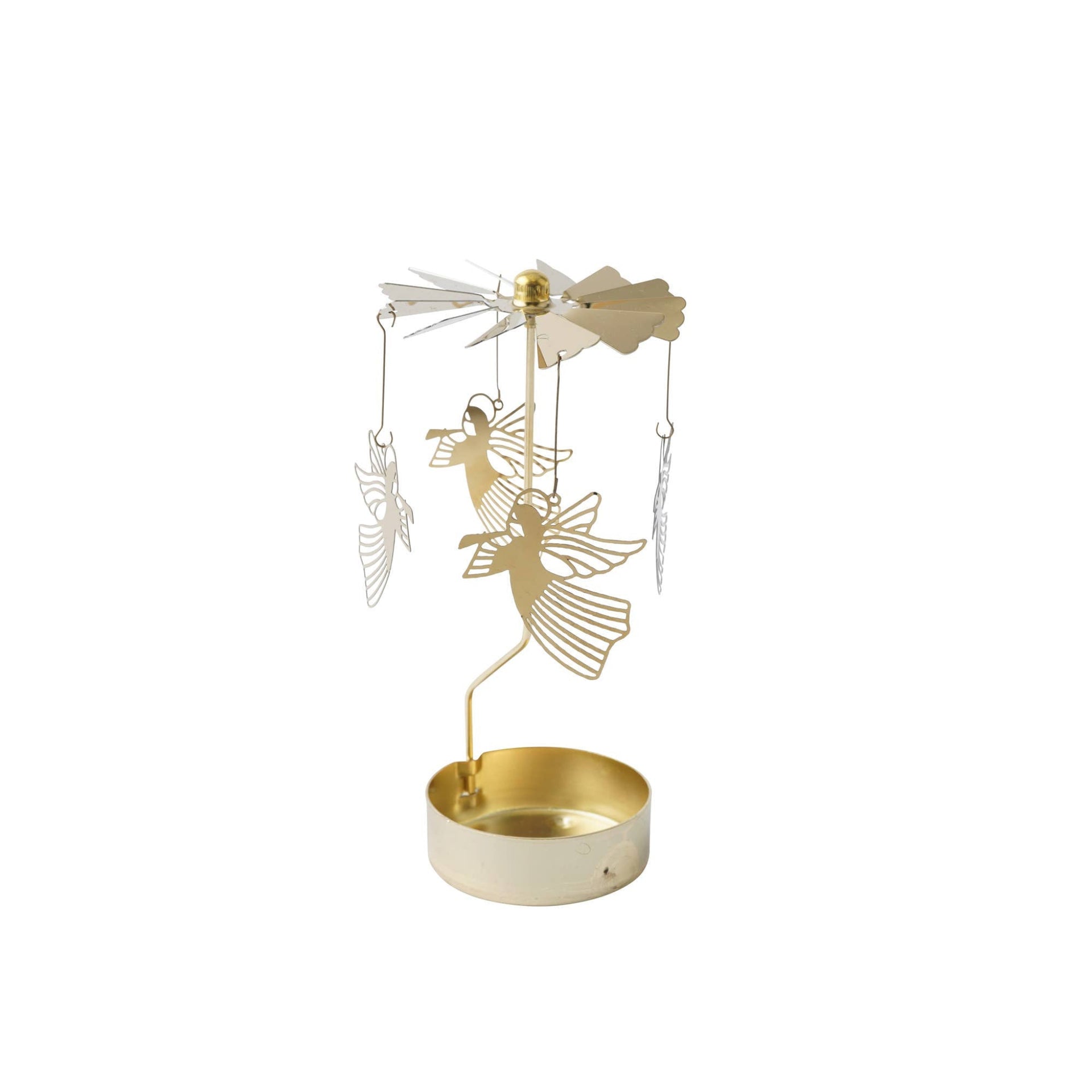 Christmas Angel Rotary Candleholder - Gold