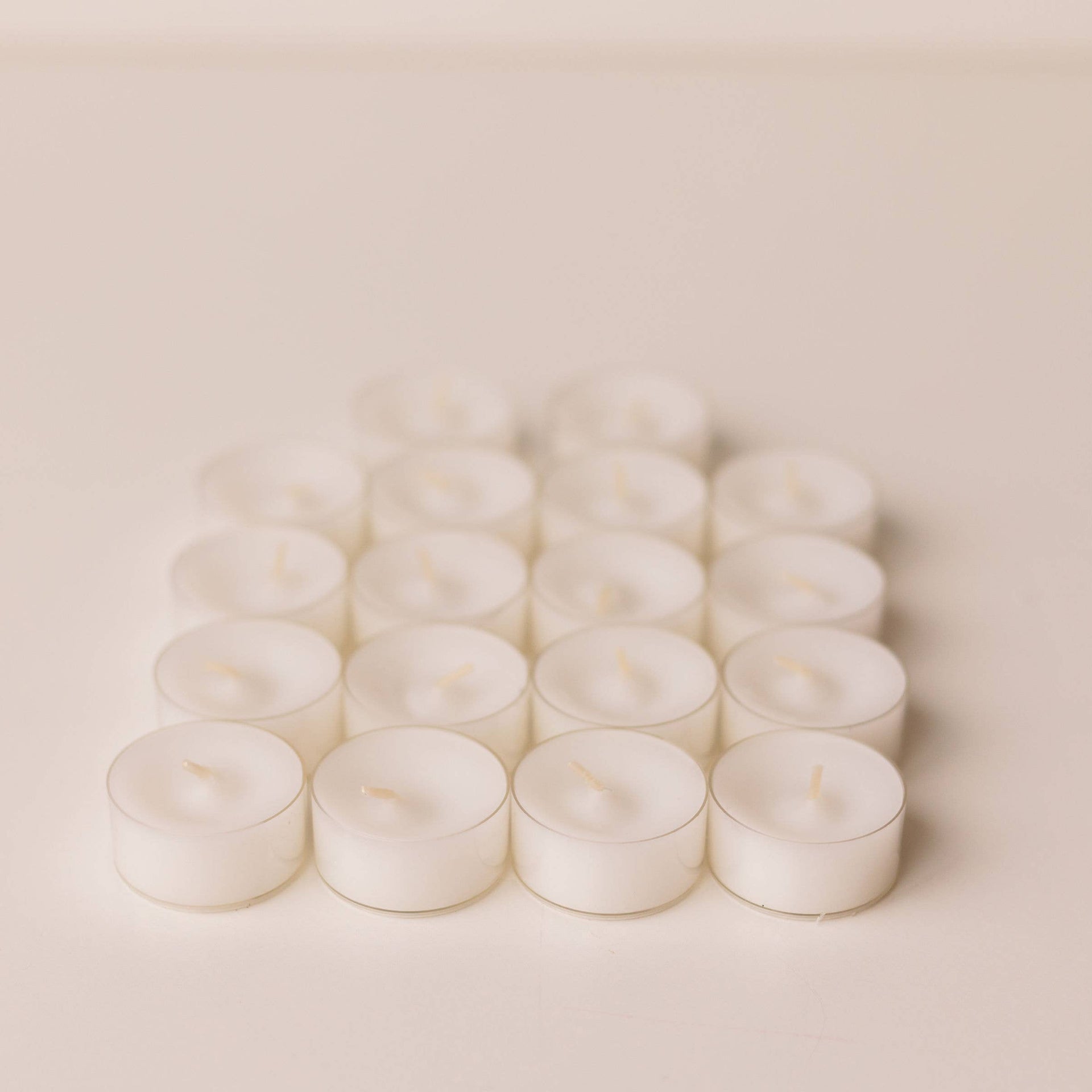 Clear Cup Tealight Unscented Candles - White