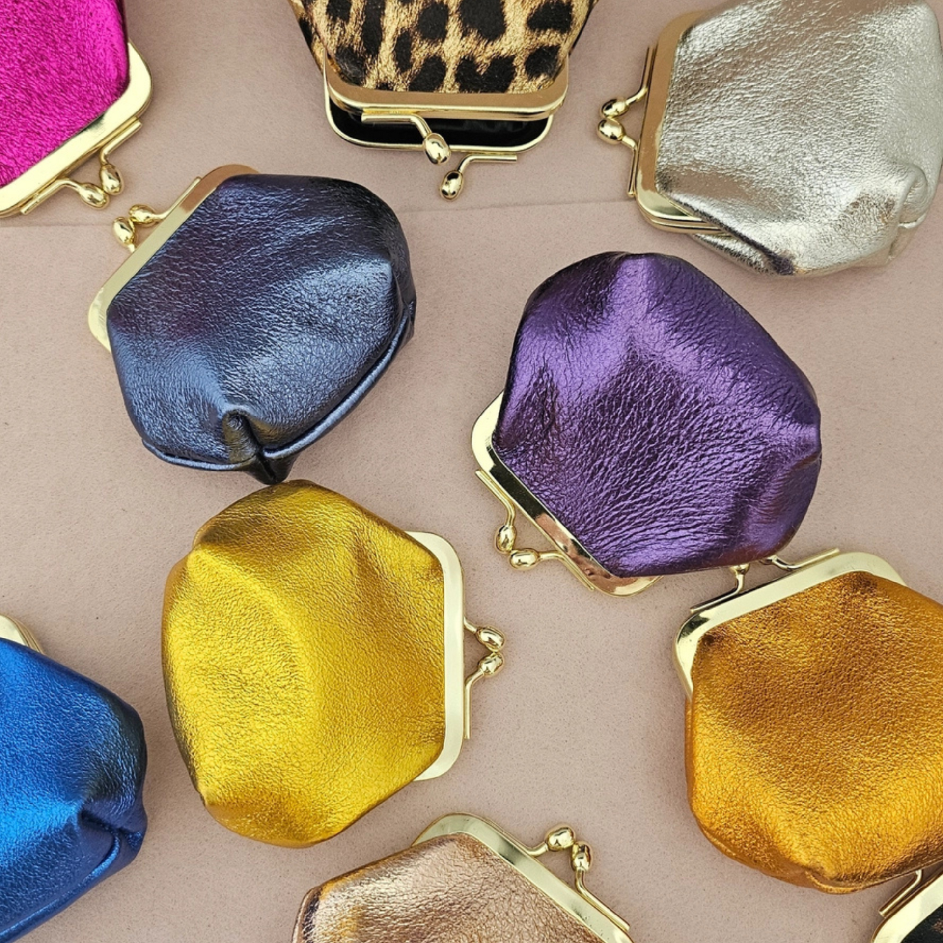 Royal Marais Retro Leather Mini Purse - Mauve