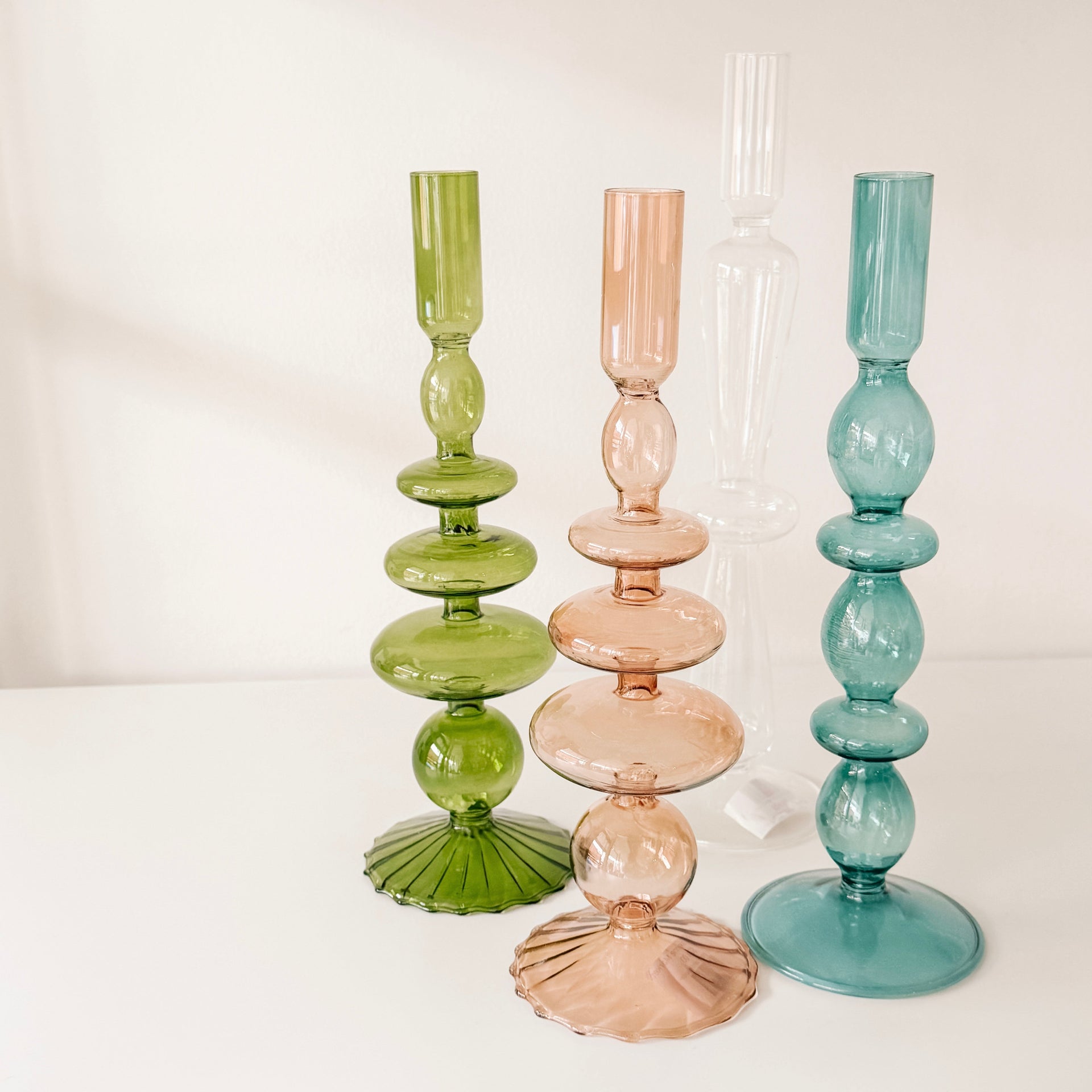 Clear Glass Candleholder