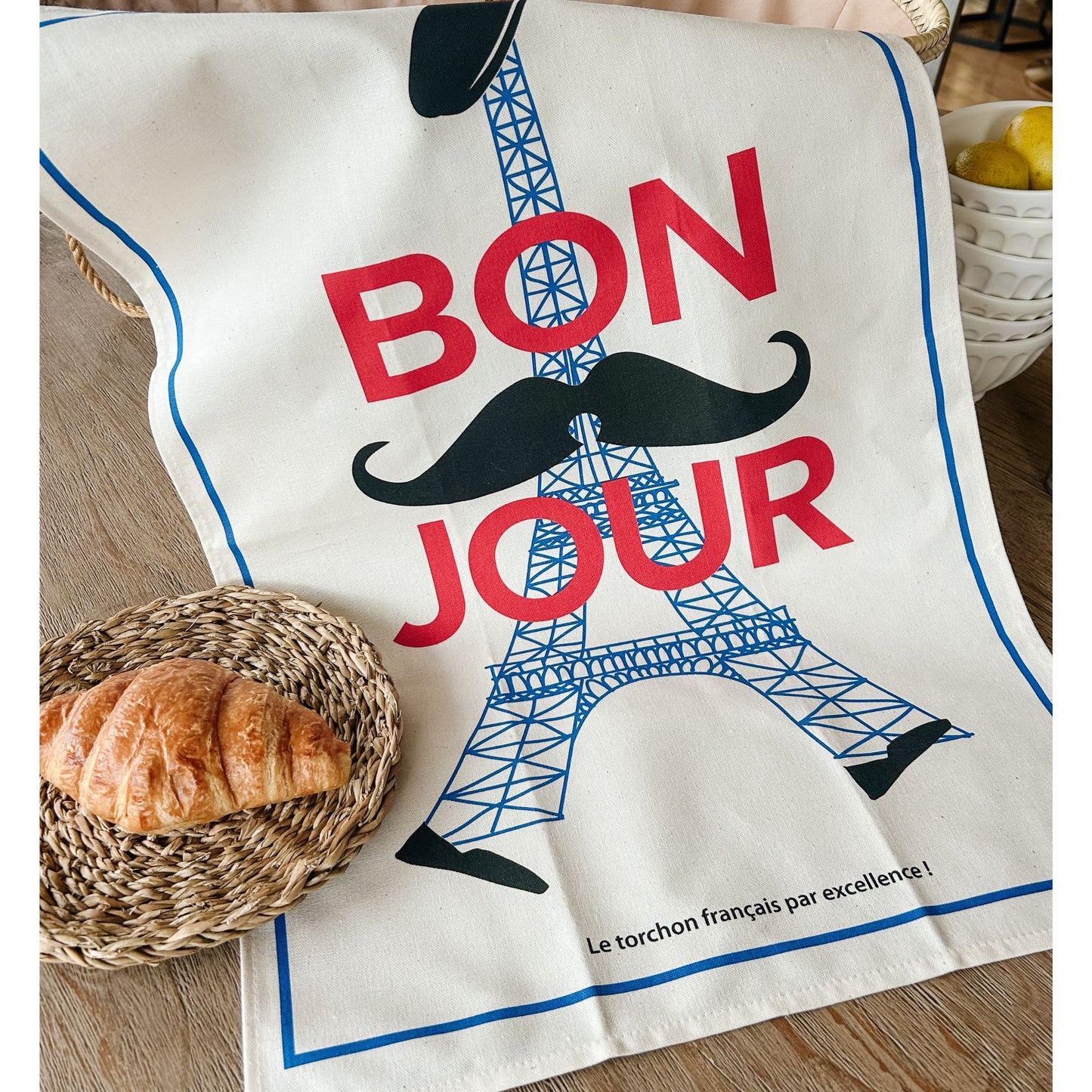 Clémentine Boutique - "Bonjour" Tea Towel