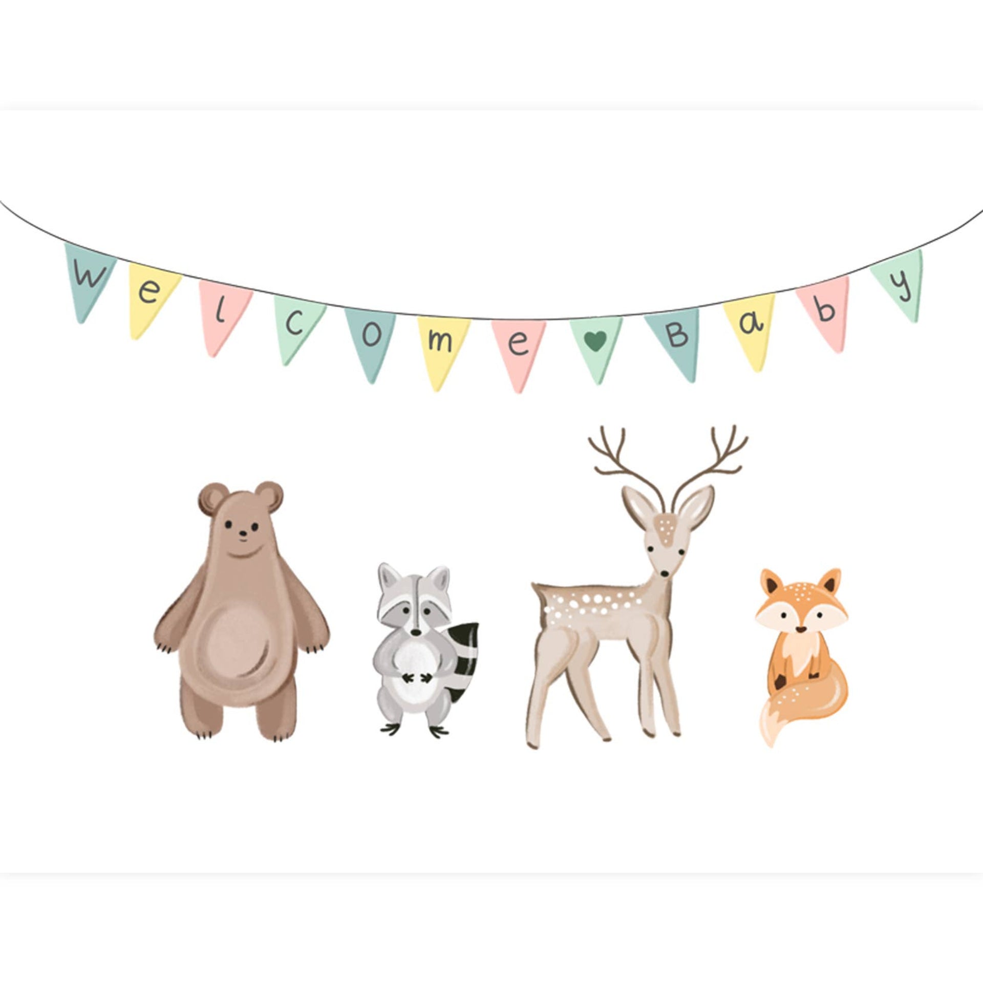 Paige & Willow - Animals Welcome Baby Card