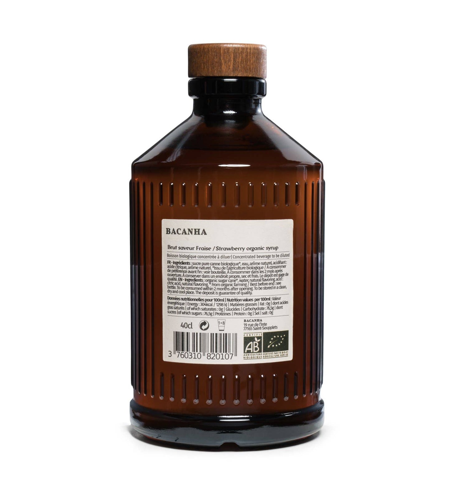 Bacanha - Raw Strawberry Syrup - Organic - 400ml - 13,5 fl. oz.