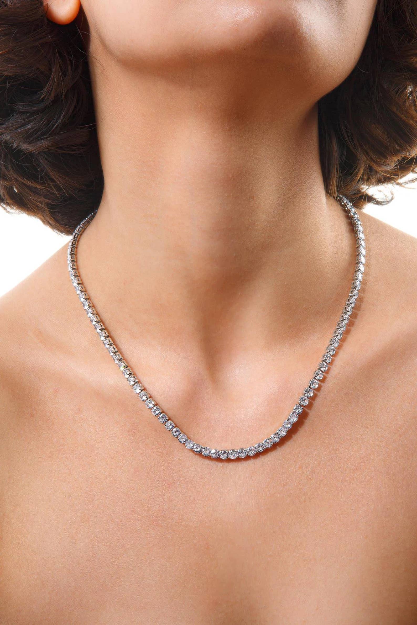 Tennis Necklace - White Gold