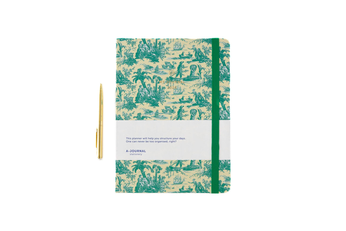 A-Journal Stationery - My Journal 2026 - Toile de Jouy Green