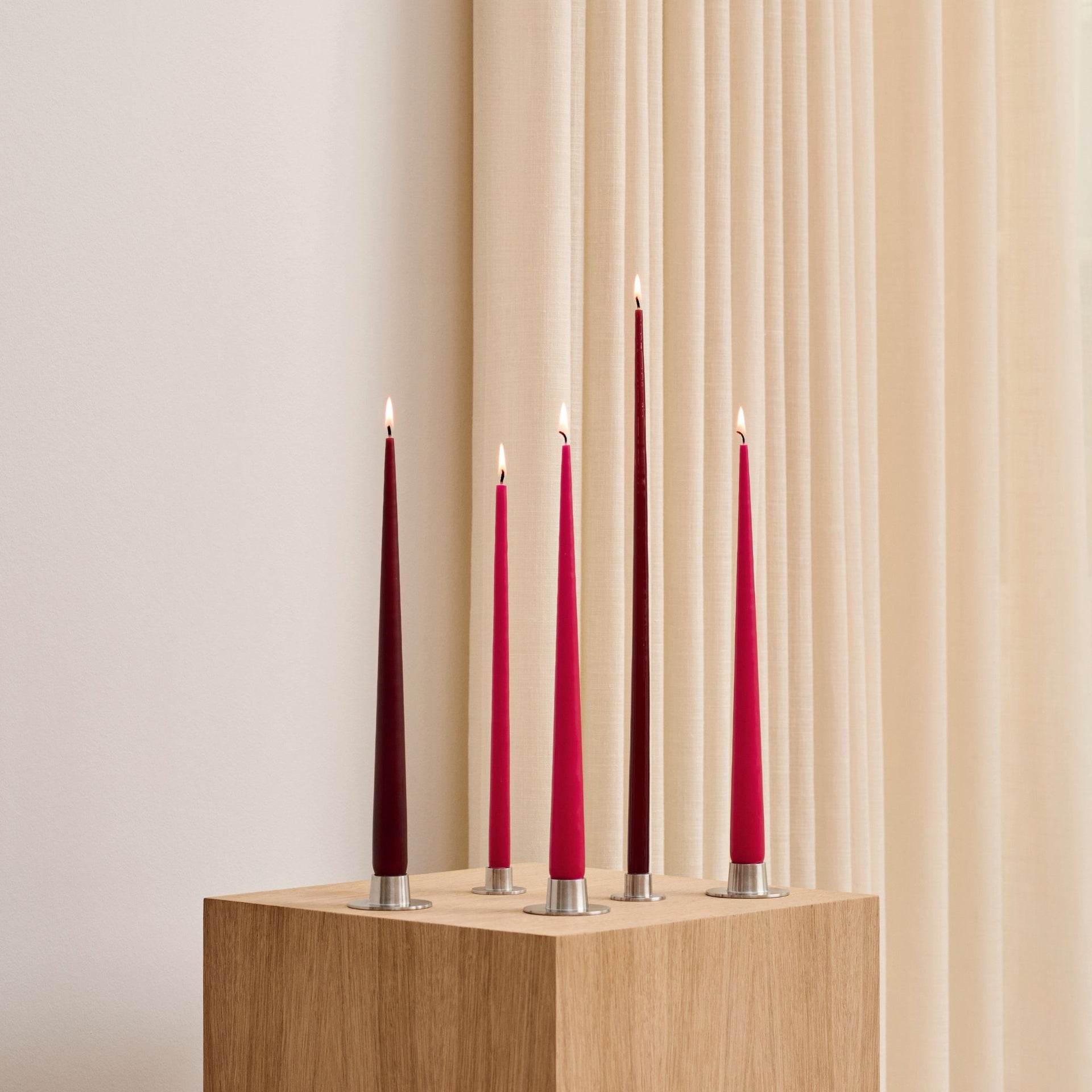 Ester & Erik Taper Candle Pair - Deep Wine