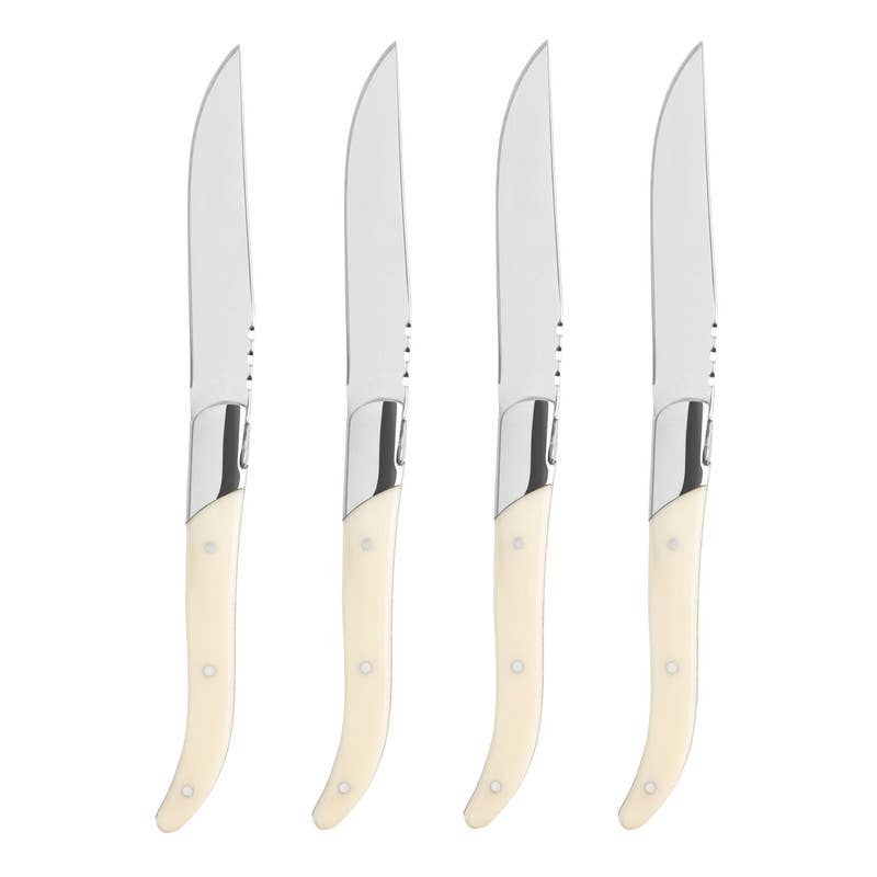 French Home - Laguiole Connoisseur 4 Steak Knives Ivory Handles