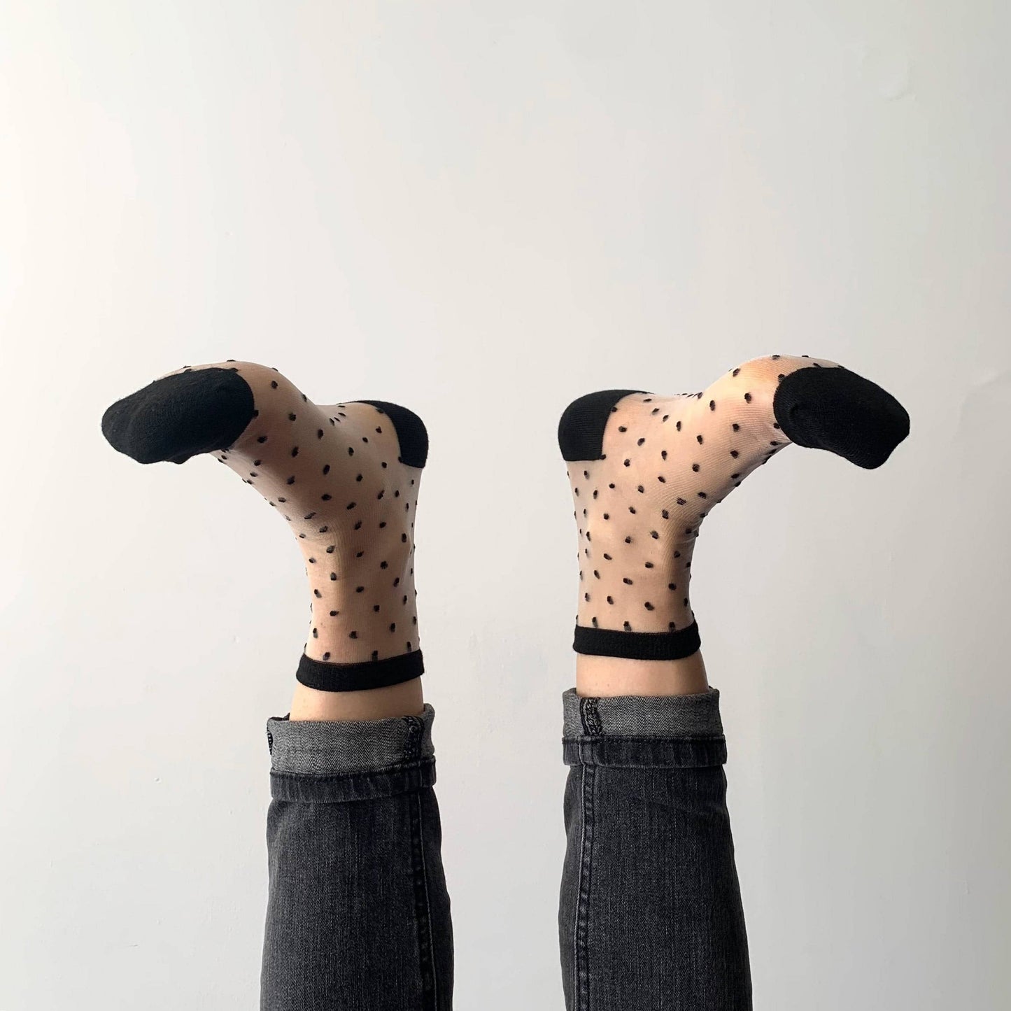 sockette  transparent plumetis socks : White