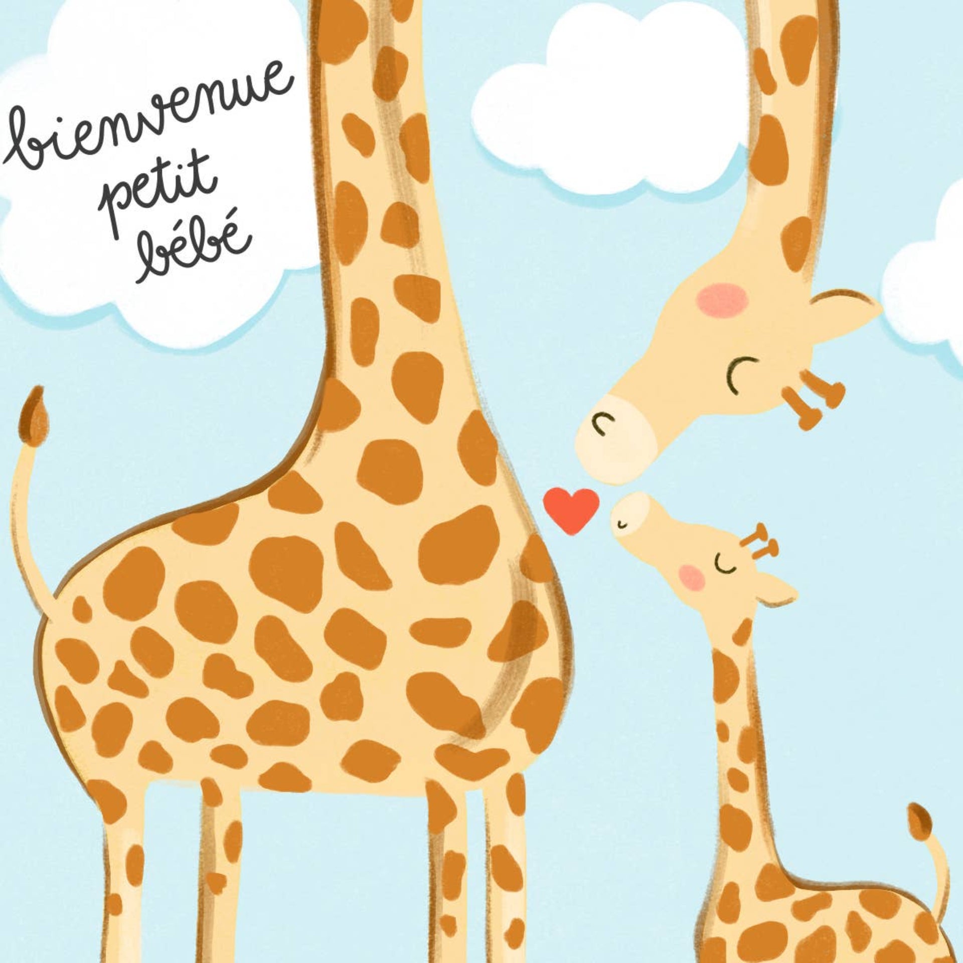 Paige & Willow - Bienvenue Bebe Illustrated Baby Card