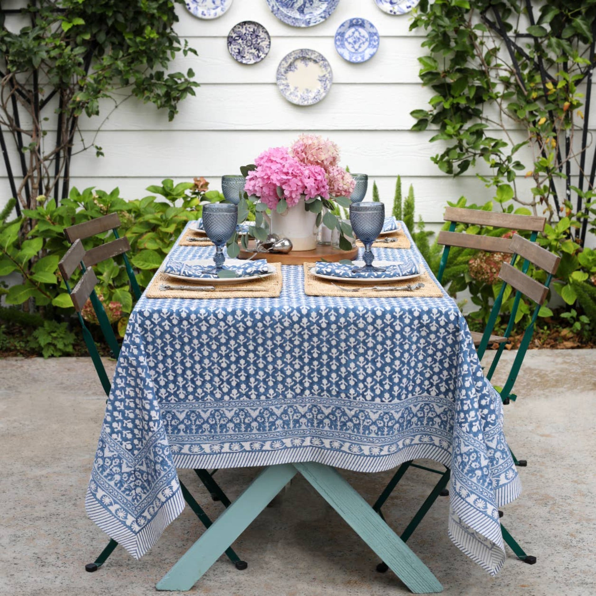Tablecloth Charlotte Indigo -60x92
