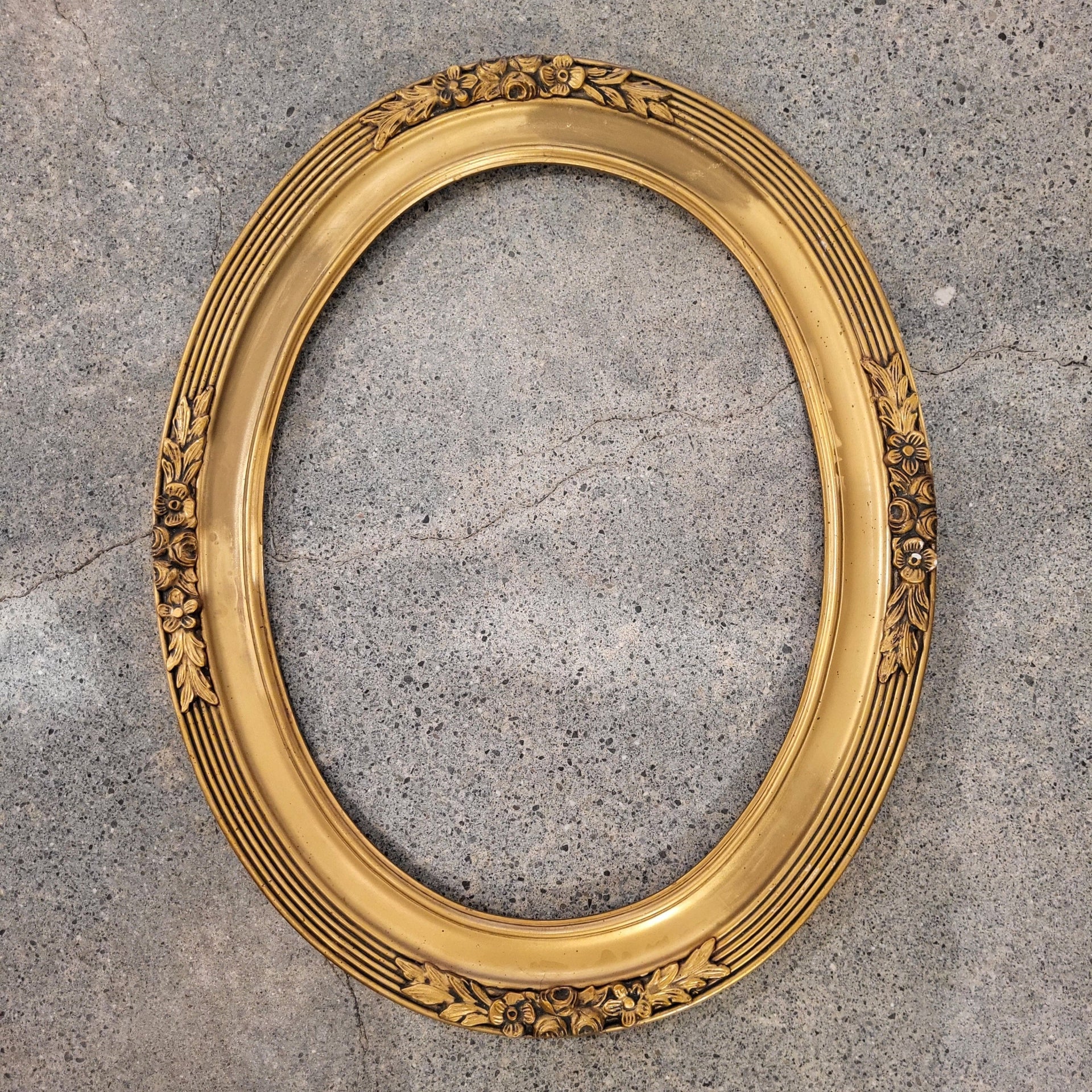Vintage Oval Floral Gold Frame - from Paris