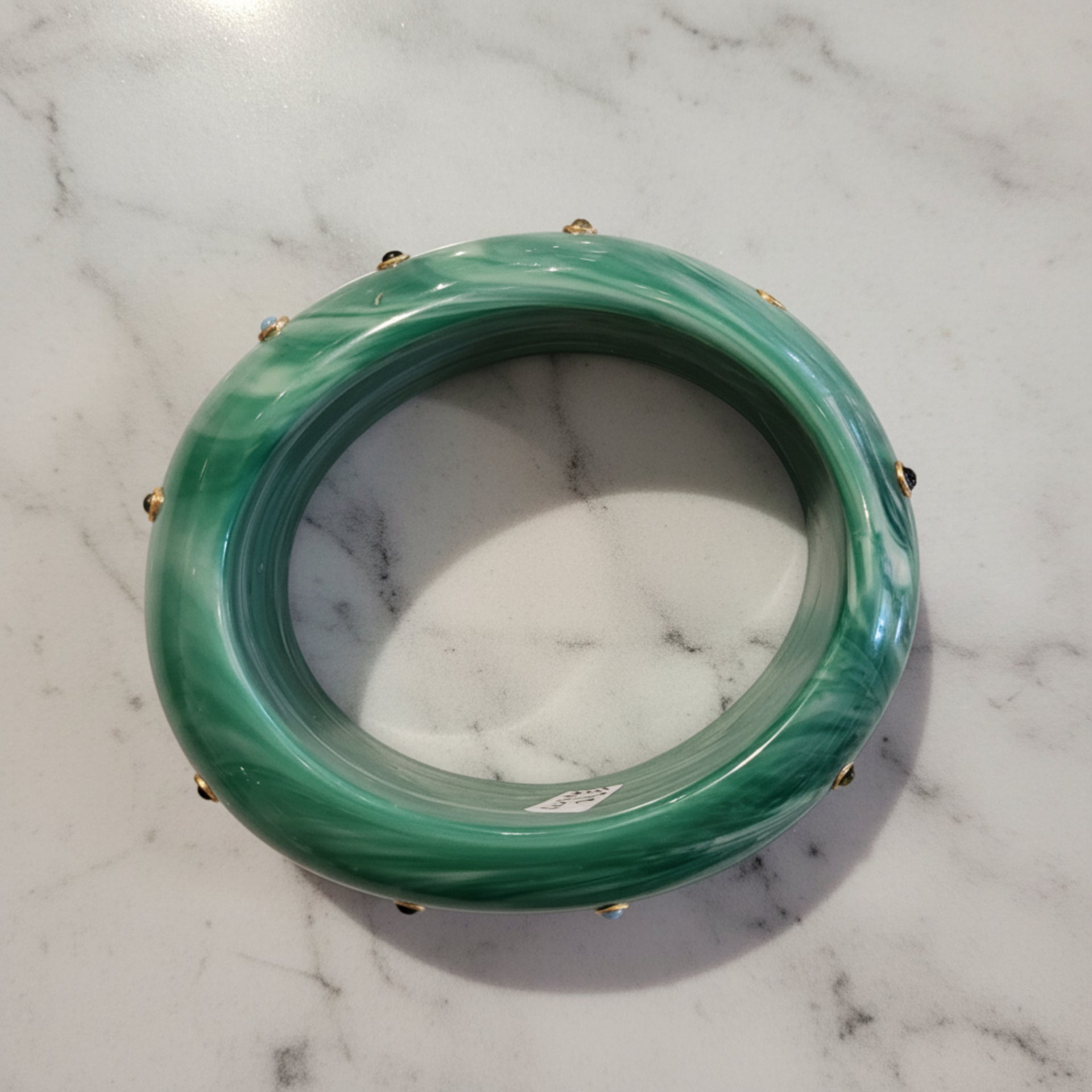 Vintage Green Lucite Bangle - from Paris