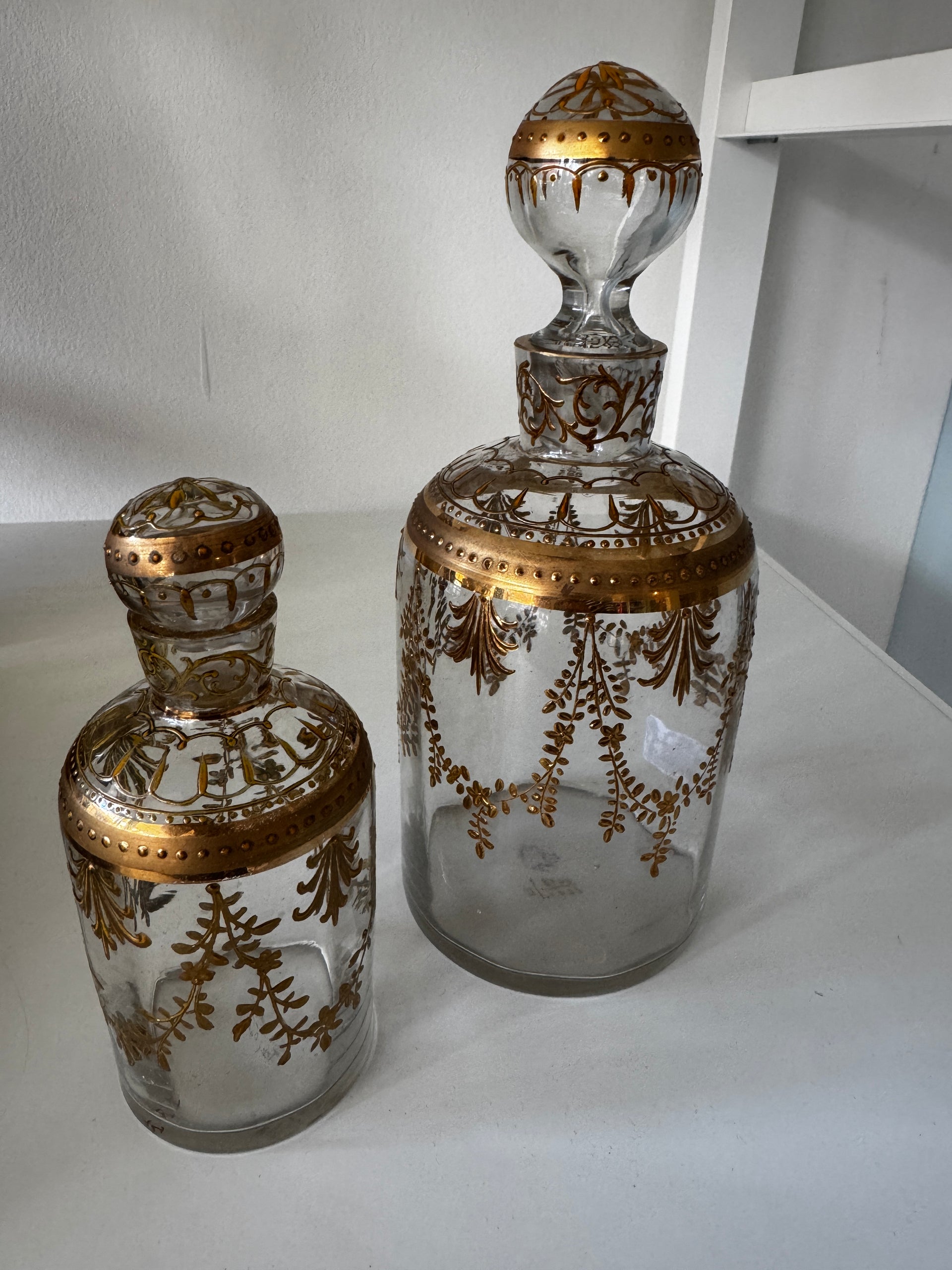 Antique Bohemian Medium Hand Painted Jar - from Paris