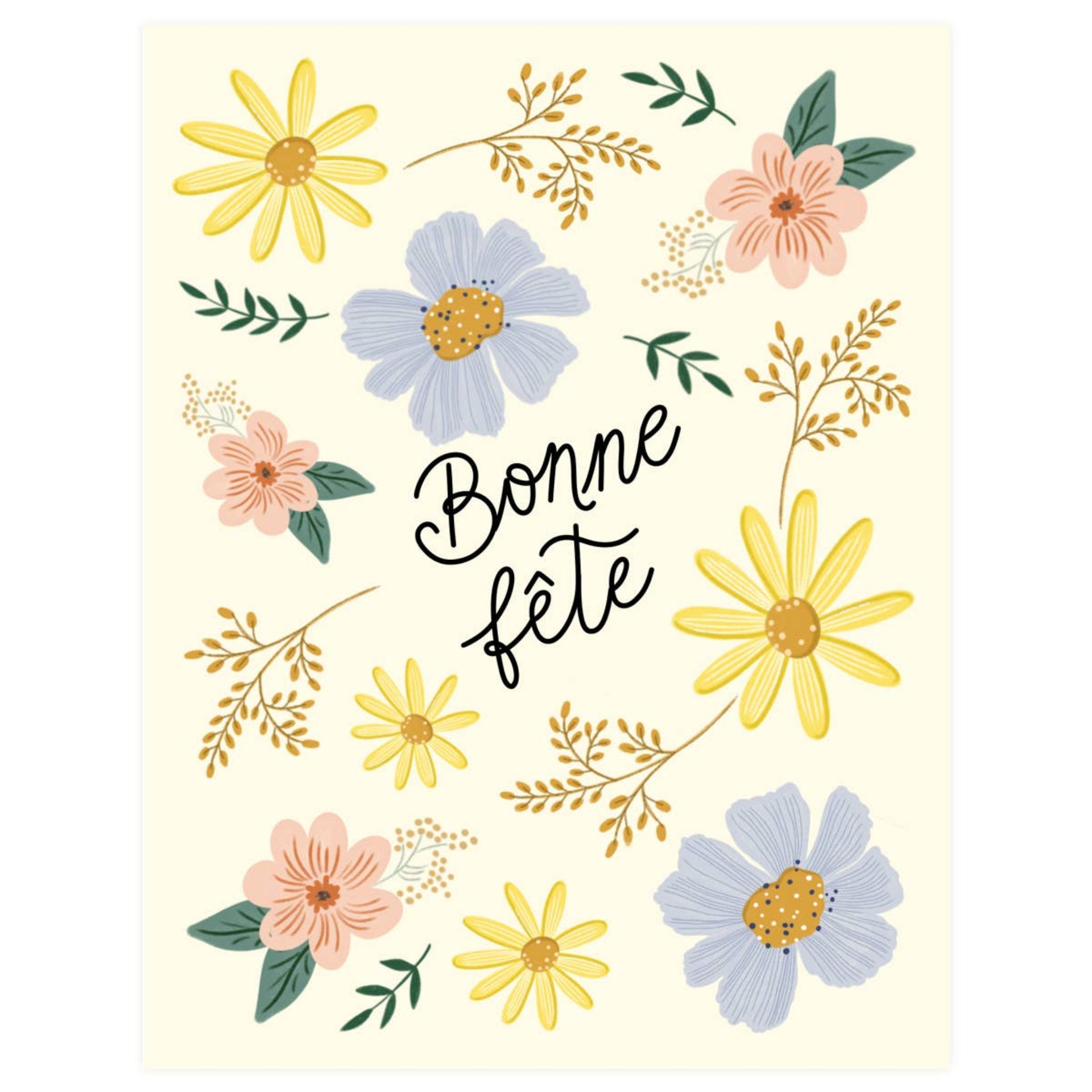 Paige & Willow Flourish Bonne Fete Greeting Card