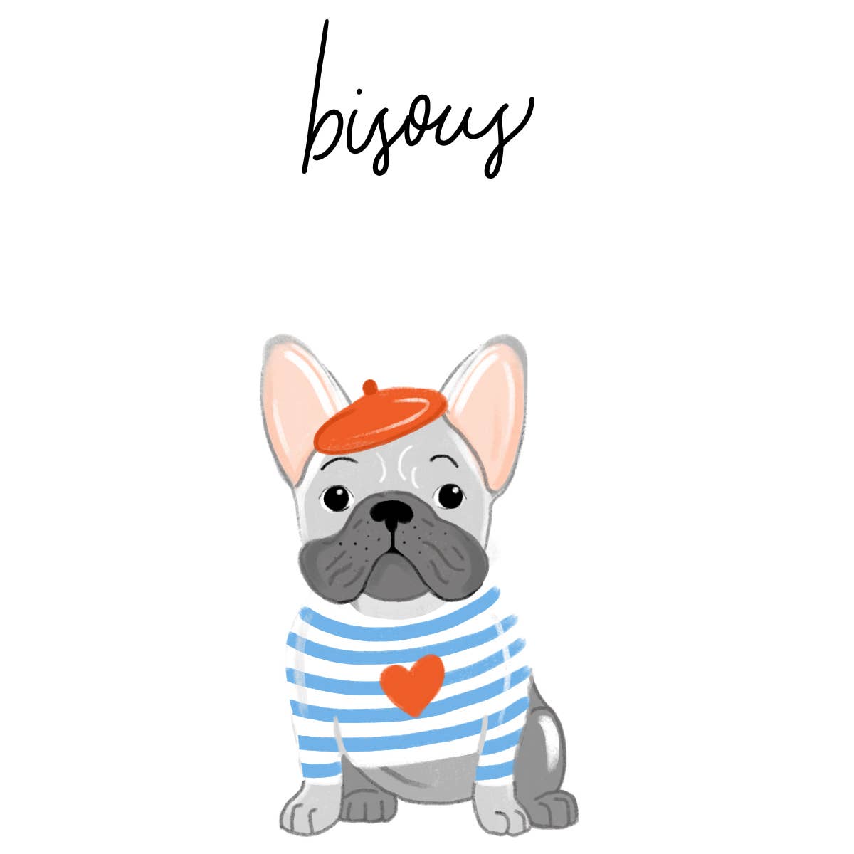 Paige & Willow - Bisous French Bulldog Card