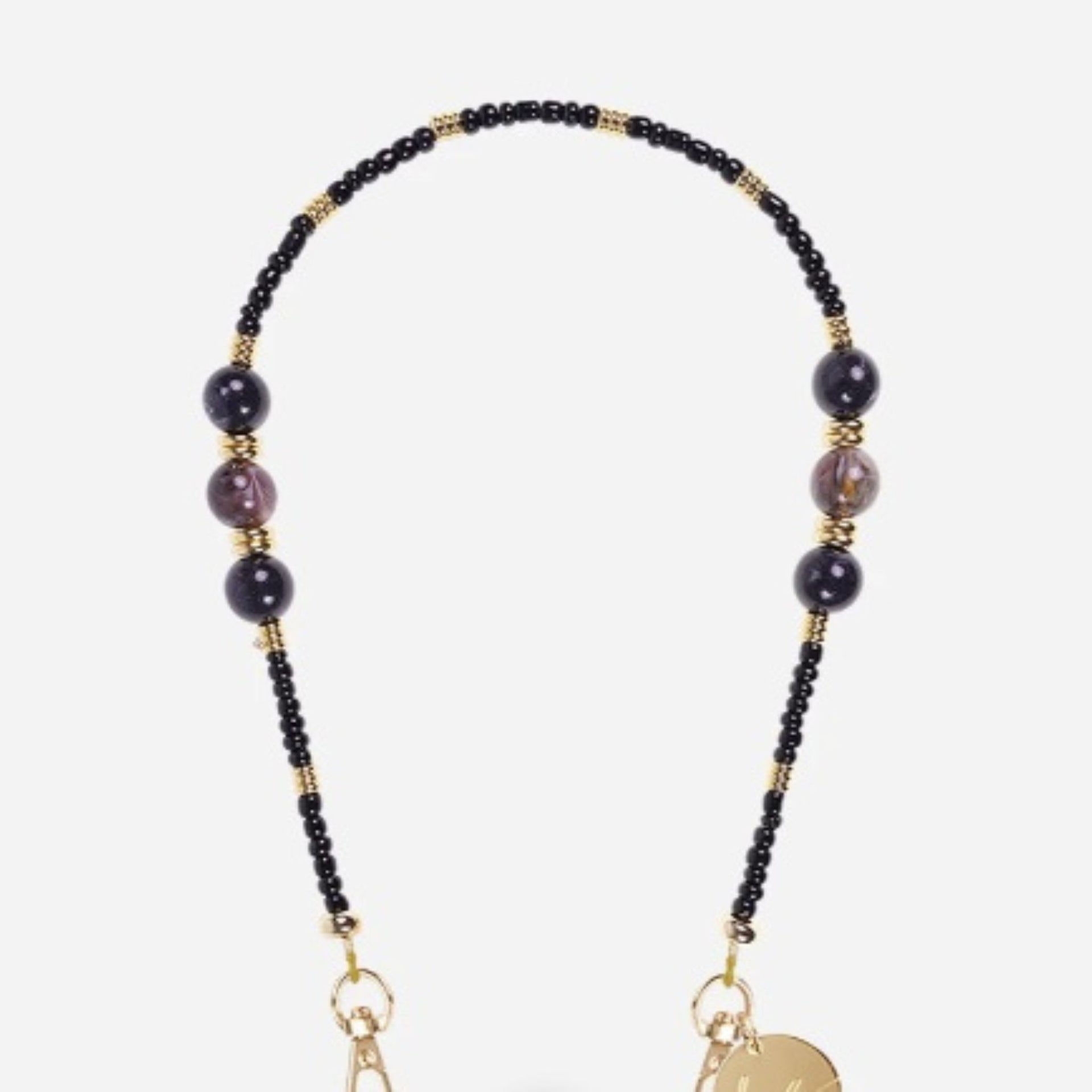 La Coque Francaise Iris Short Phone Chain - Black