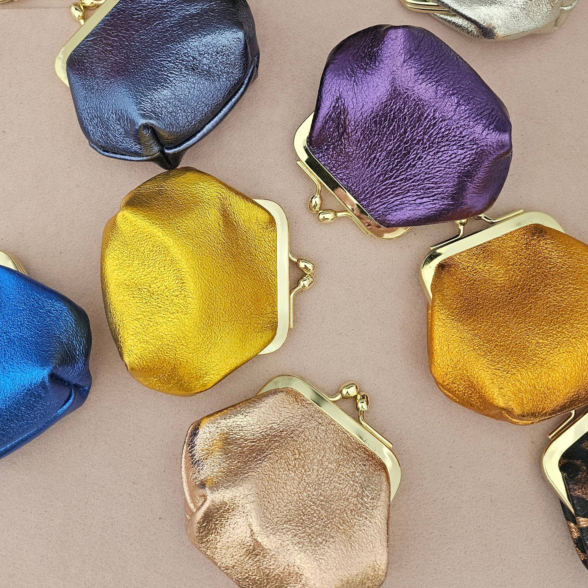 Royal Marais Retro Leather Mini Purse - Gold