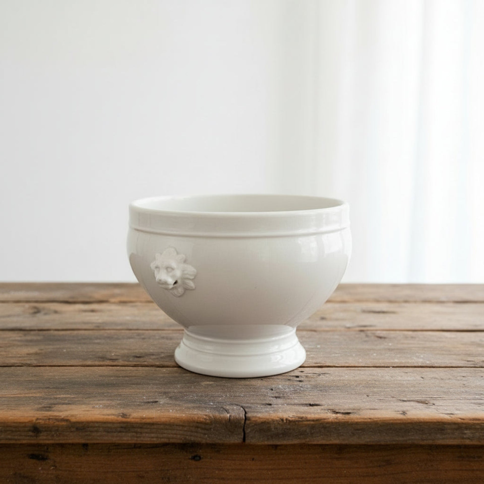 Vintage French Lion Head White Tureen - from Paris