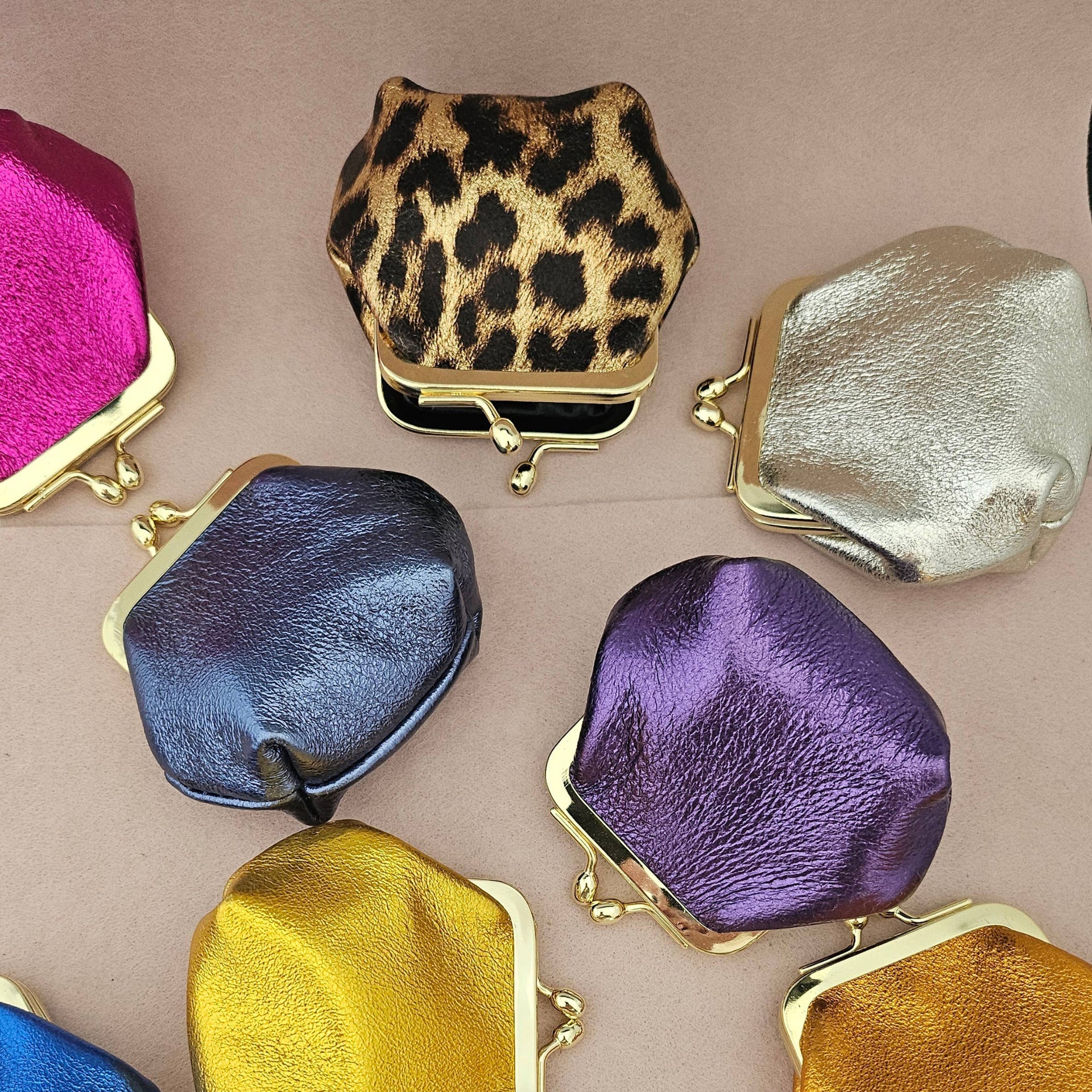 Royal Marais Retro Lather Mini Purse - Steel