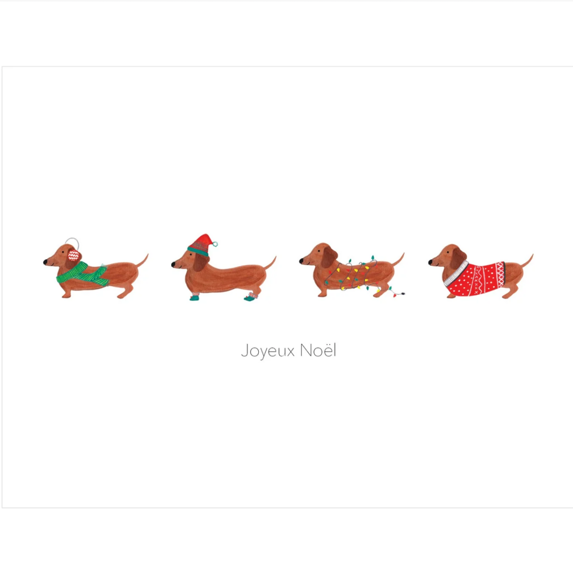 Paige & Willow - Sausage Dogs Joyeux Noel Card