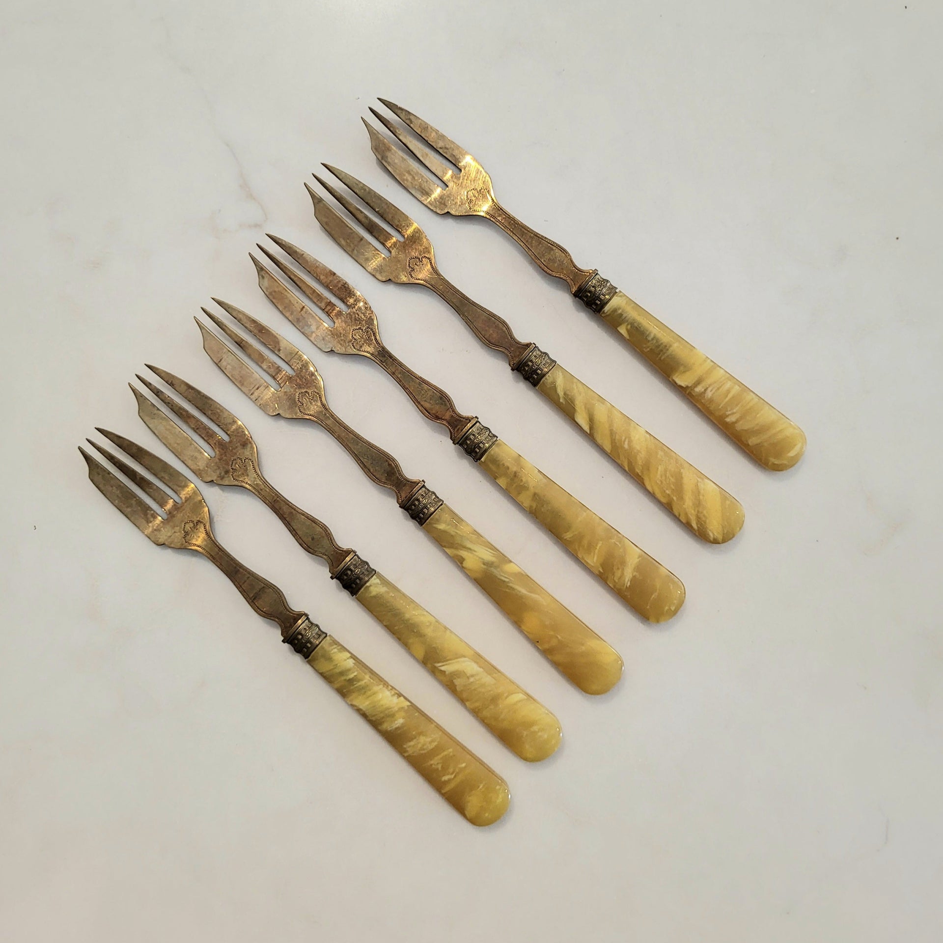 Antique French Fruit/Dessert Fork Set - from Paris