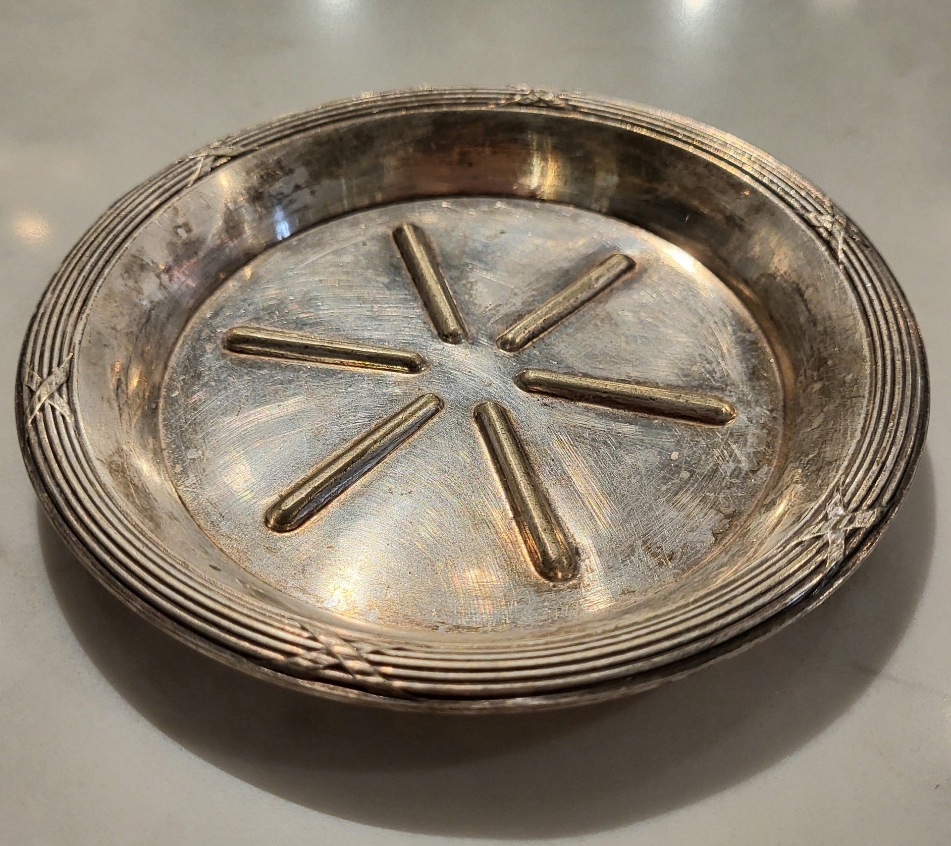 Antique Silver Bottle Coaster - from Paris