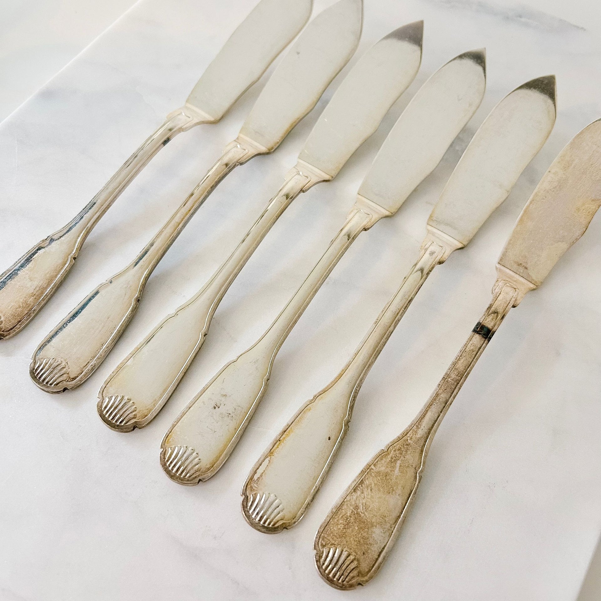 Silver Fish Knives Set of 6 - from Paris