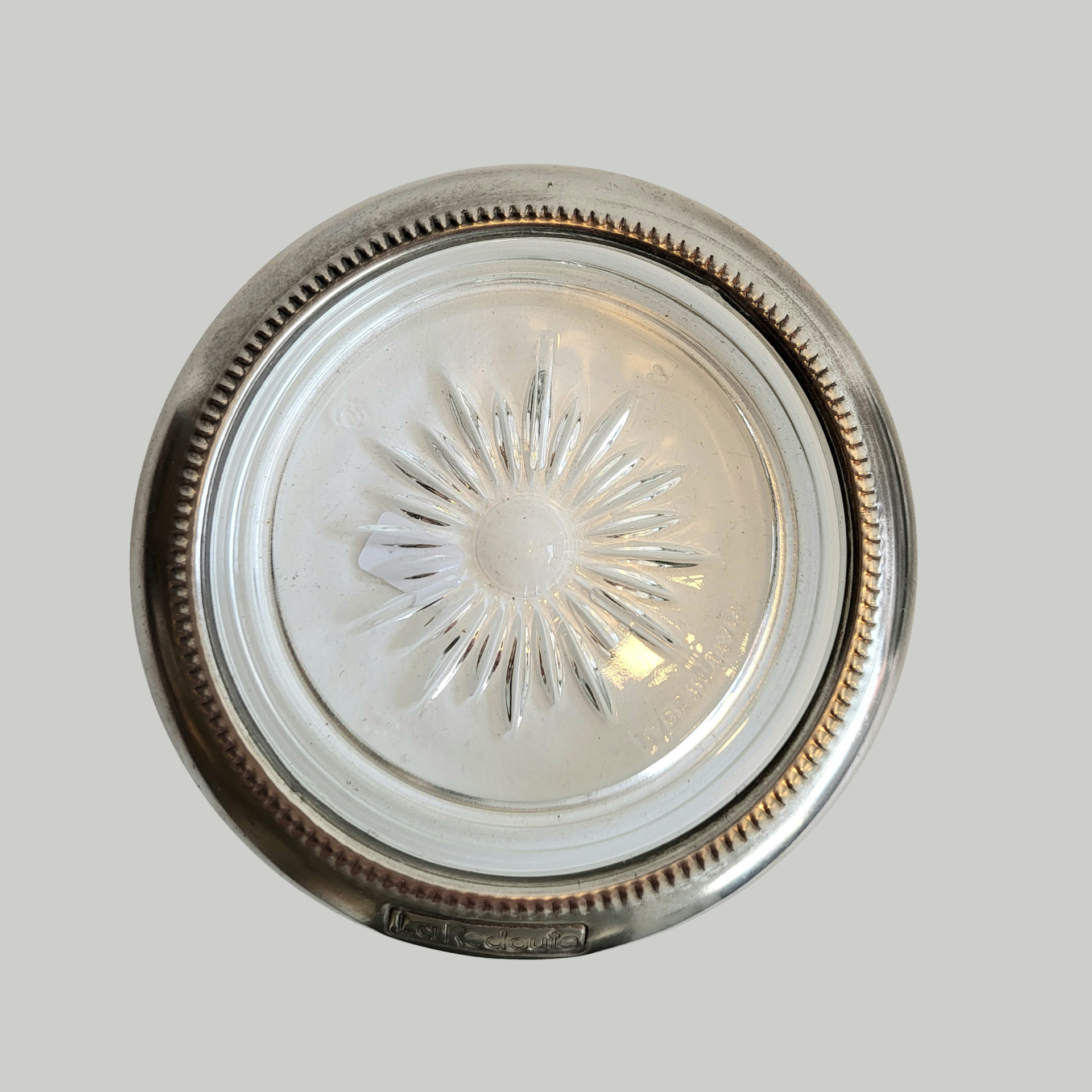 Silver Rimmed Glass Coaster - from Paris