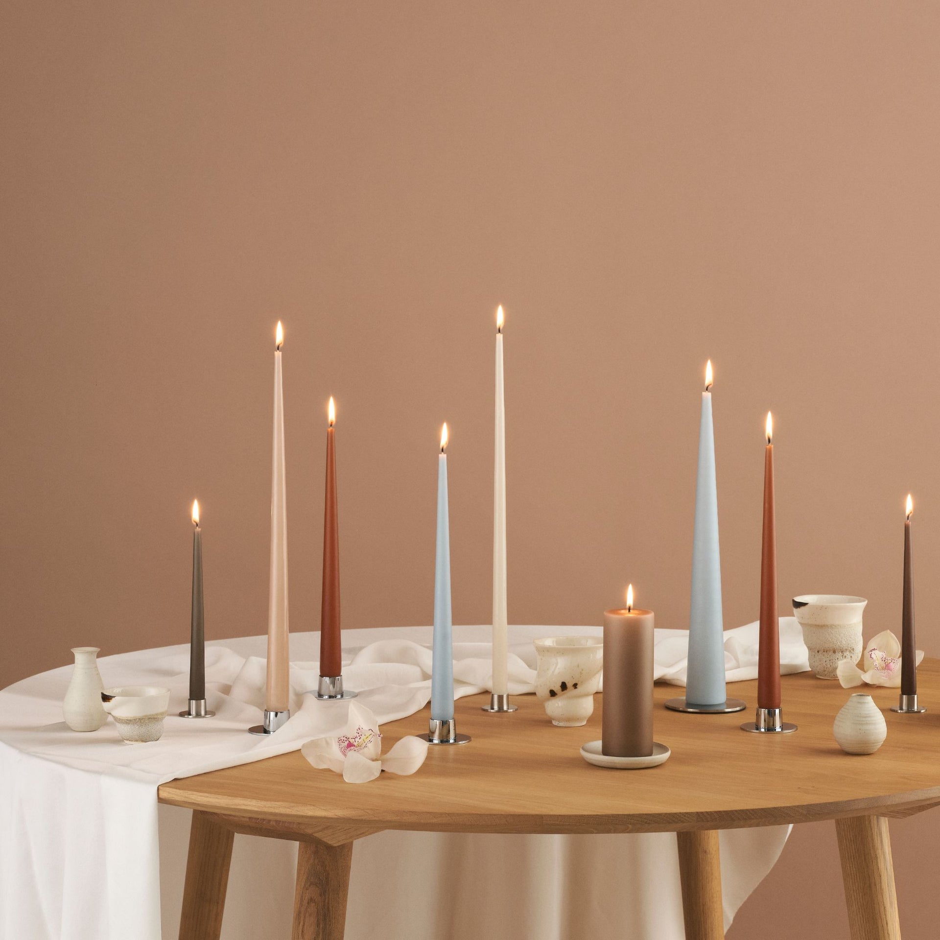 Ester & Erik Taper Candle Pair - Nougat Note